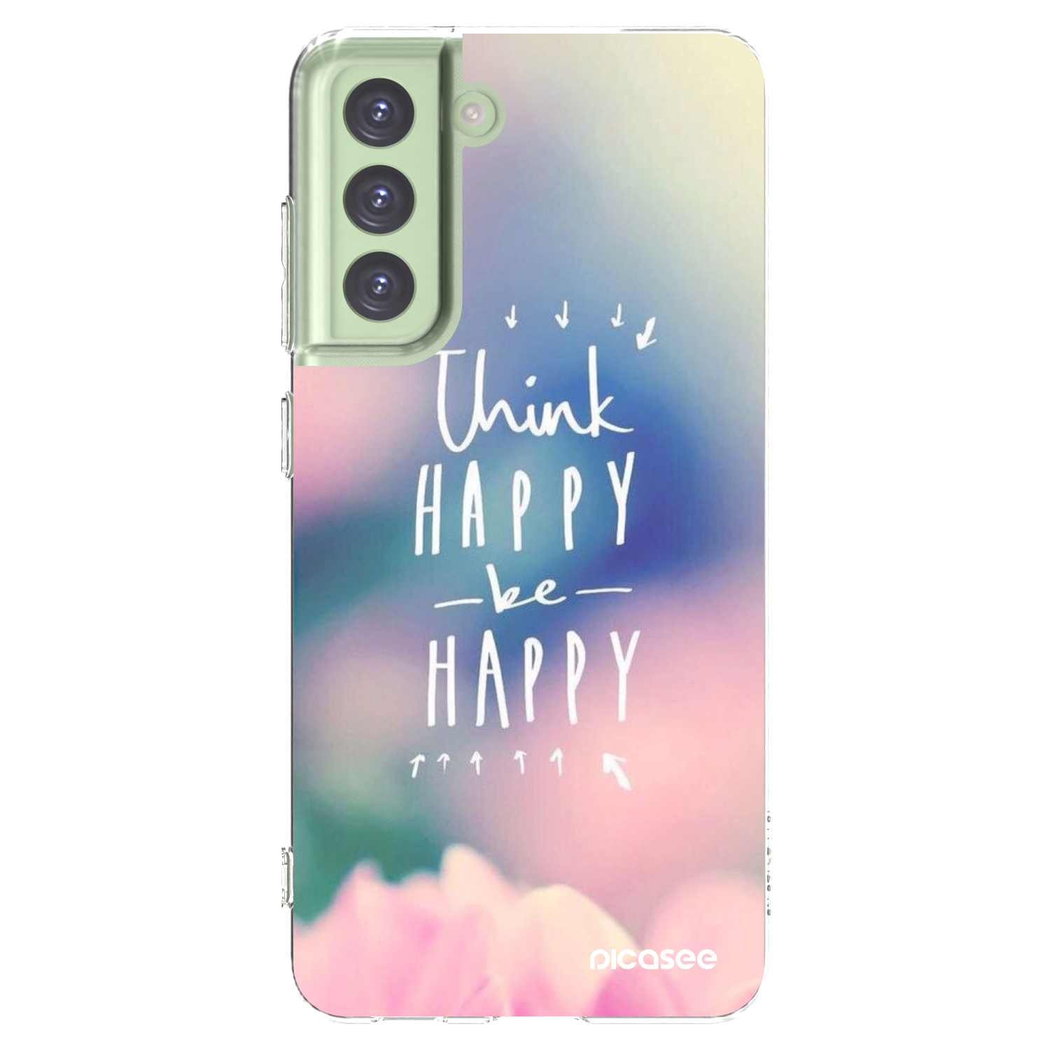 Picasee διαφανής θήκη σιλικόνης Samsung Galaxy S21 FE 5G - Think happy be happy