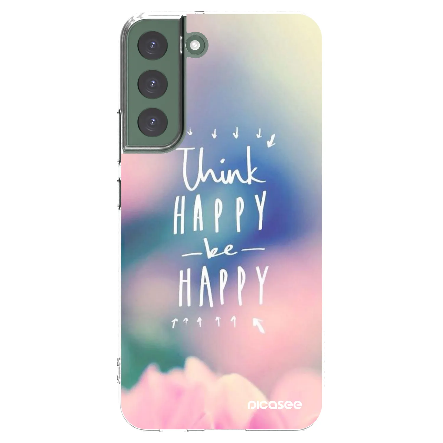 Picasee διαφανής θήκη σιλικόνης Samsung Galaxy S22+ 5G - Think happy be happy