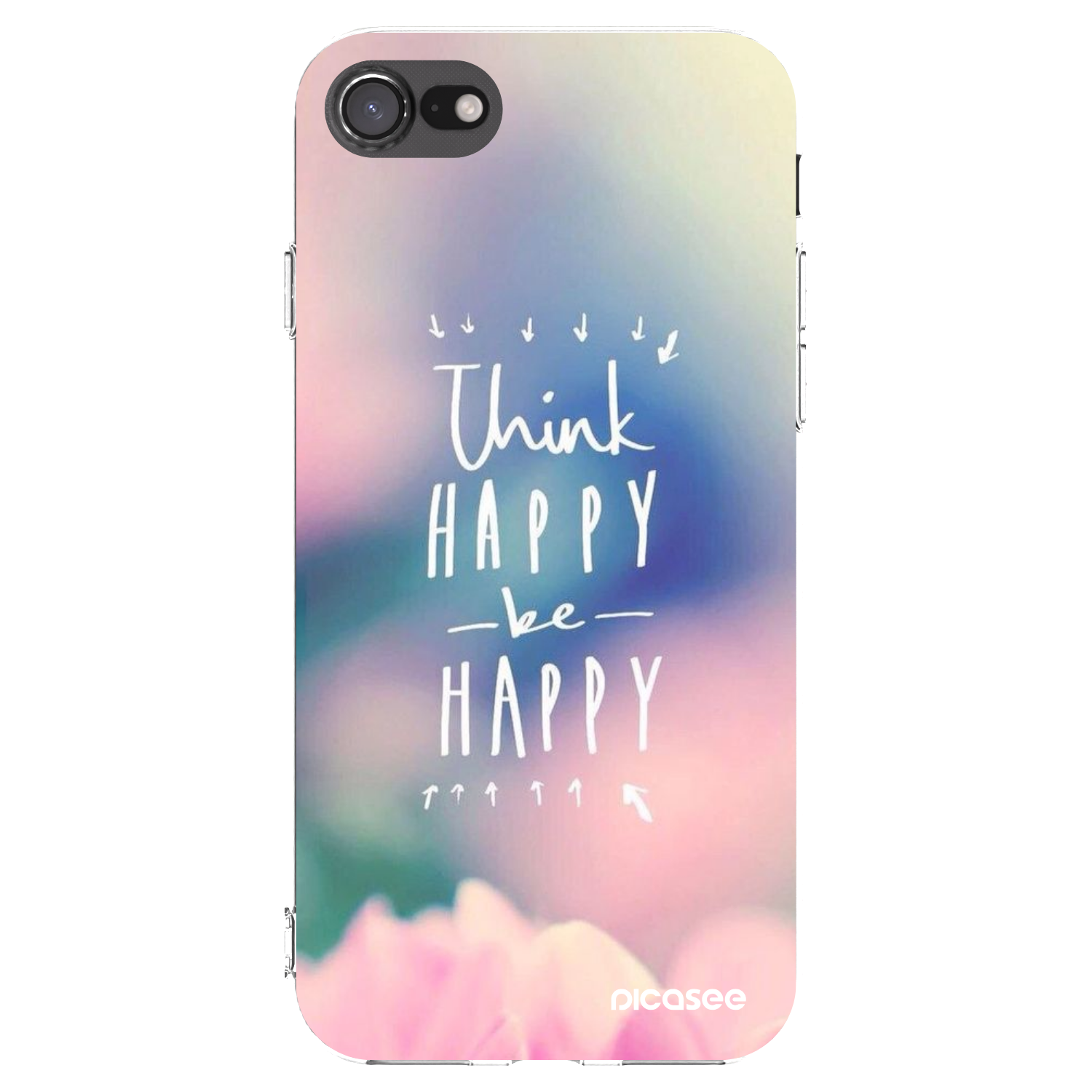 Picasee διαφανής θήκη σιλικόνης Apple iPhone SE 2022 - Think happy be happy