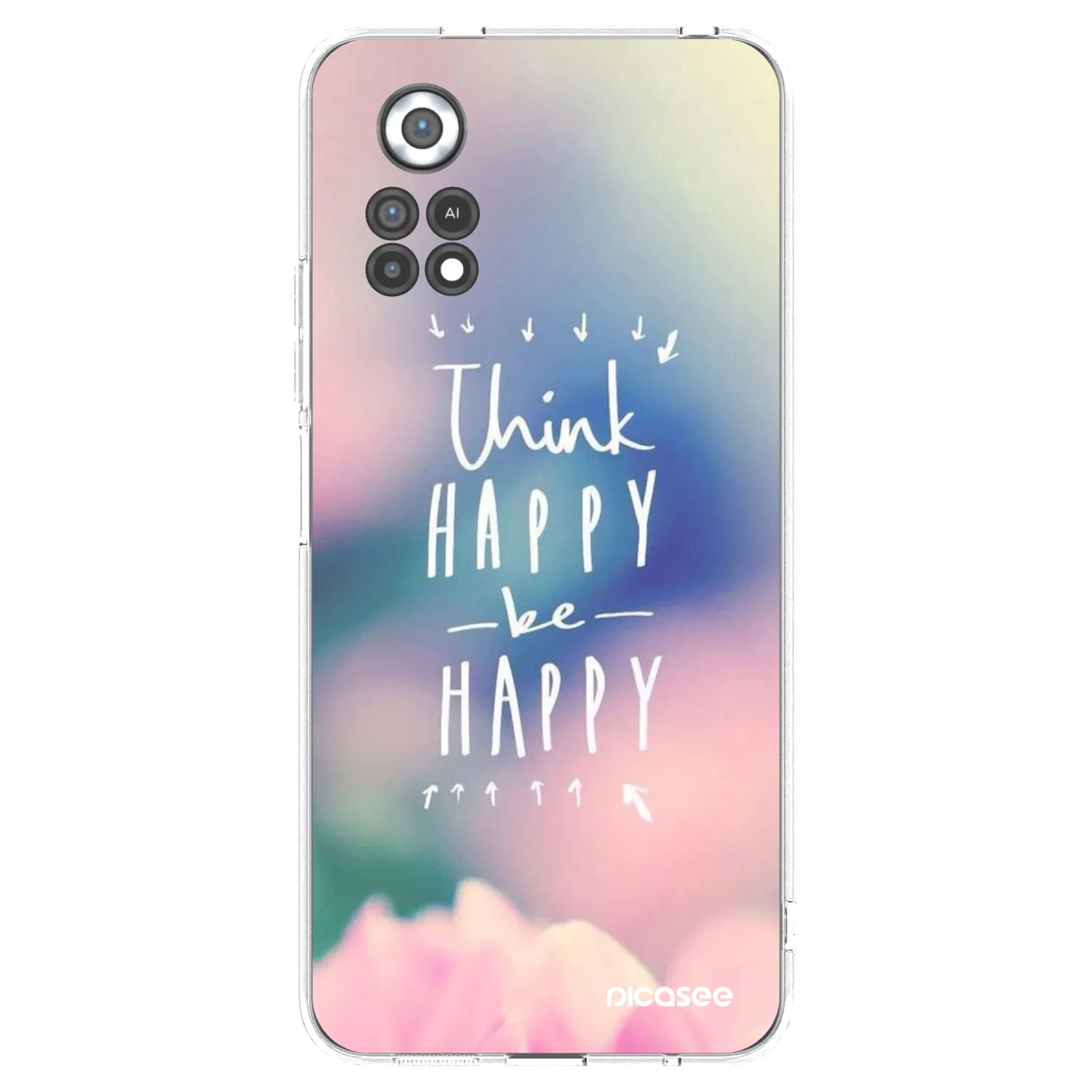 Picasee διαφανής θήκη σιλικόνης Xiaomi Poco X4 Pro 5G - Think happy be happy