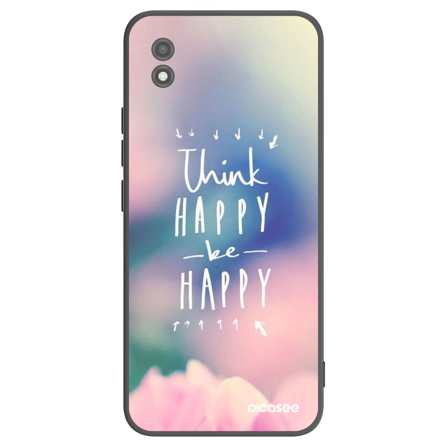 Picasee Μαύρη θήκη σιλικόνης για Realme C11 (2021) - Think happy be happy