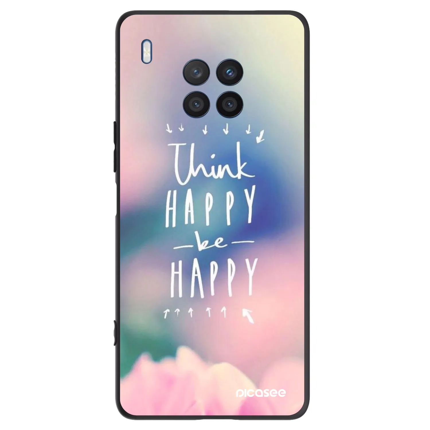 Picasee Μαύρη θήκη σιλικόνης για Honor 50 Lite - Think happy be happy