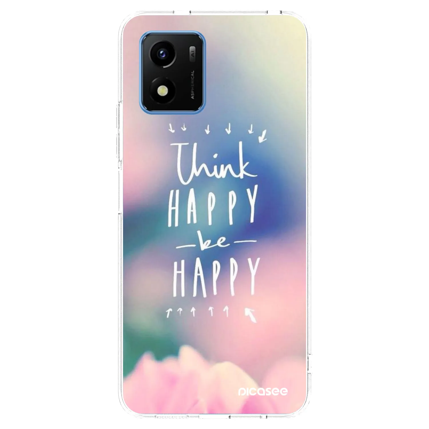 Picasee διαφανής θήκη σιλικόνης Vivo Y01 - Think happy be happy