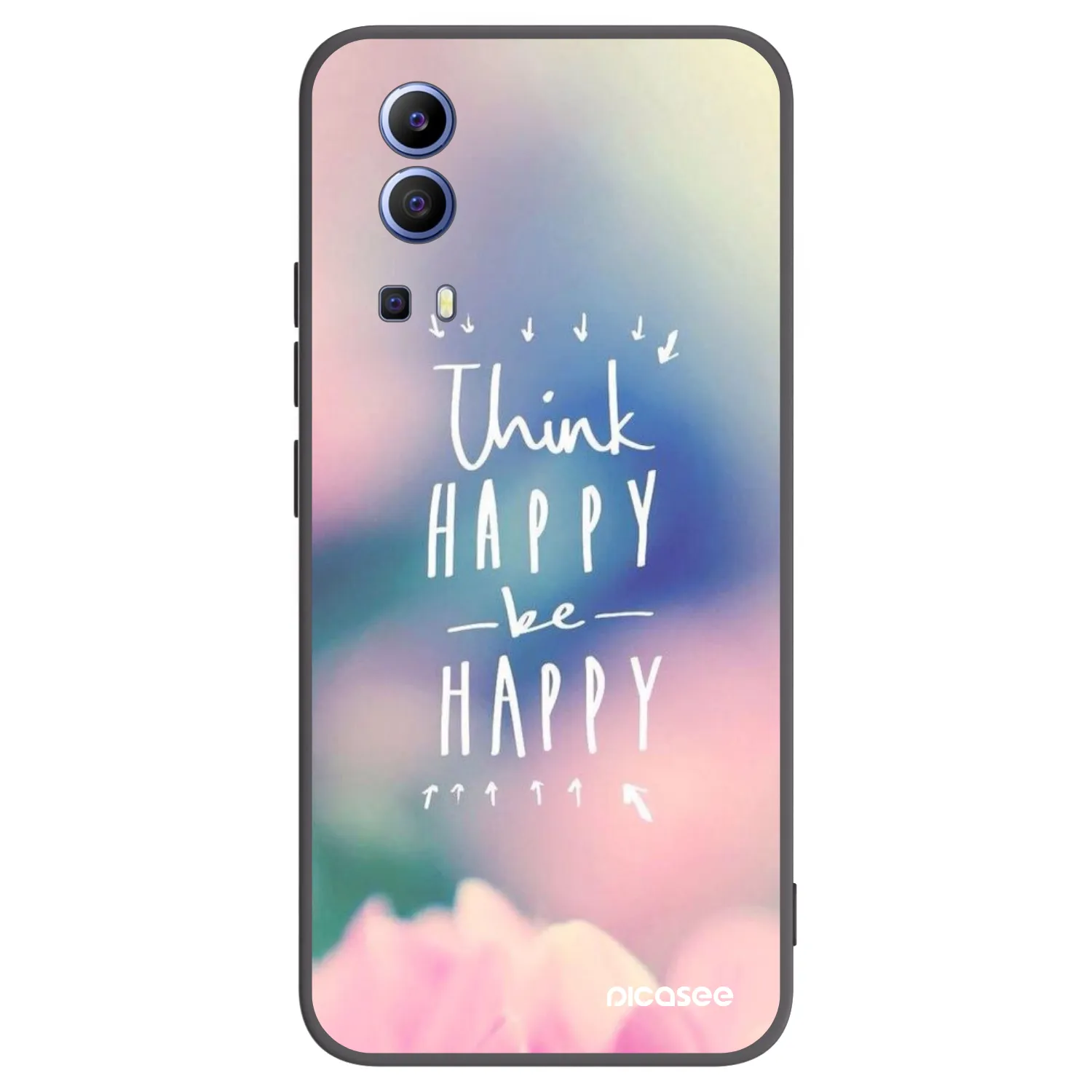 Picasee Μαύρη θήκη σιλικόνης για Vivo Y52 5G - Think happy be happy