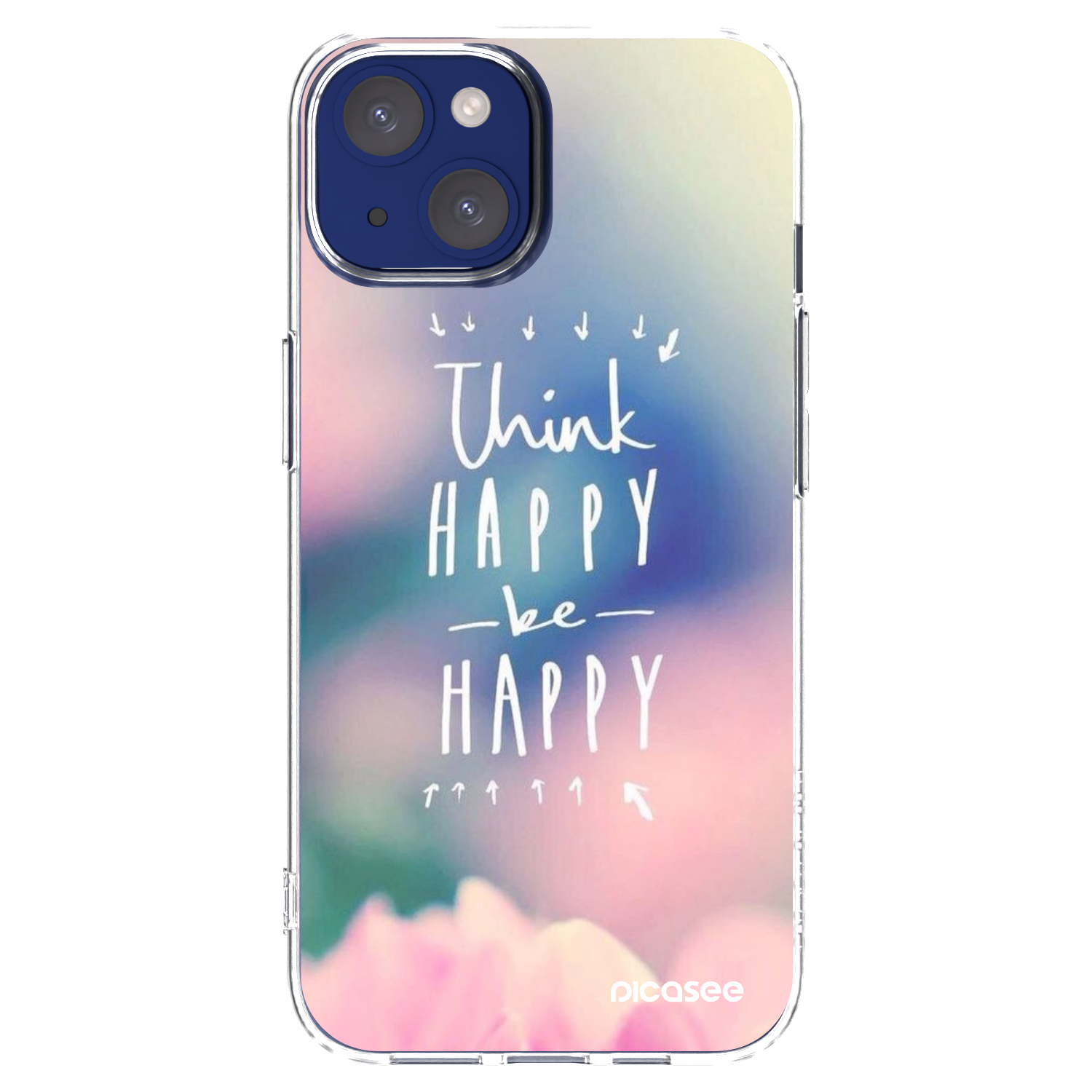 Picasee διαφανής θήκη σιλικόνης Apple iPhone 14 - Think happy be happy