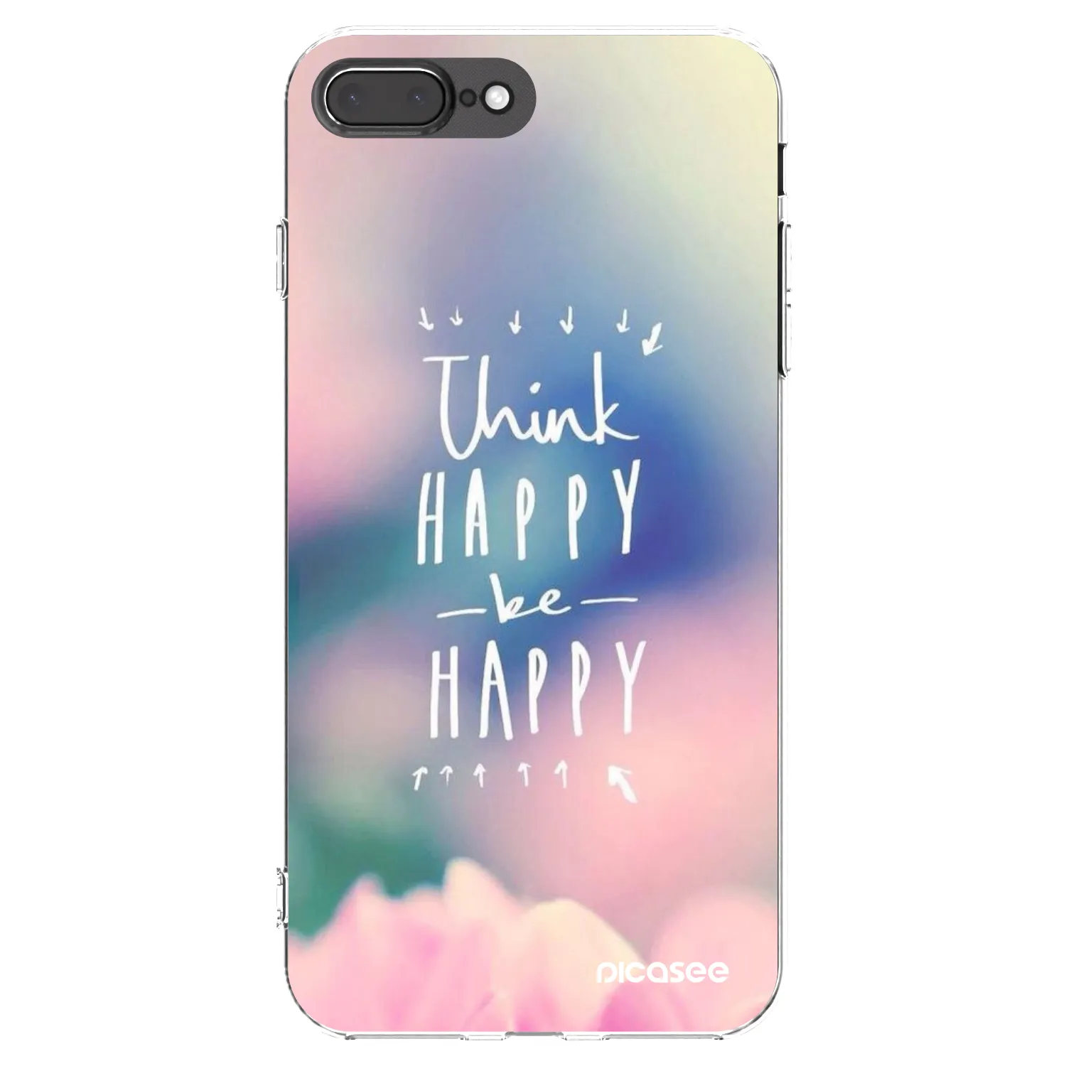 Picasee διαφανής θήκη σιλικόνης Apple iPhone 8 Plus - Think happy be happy