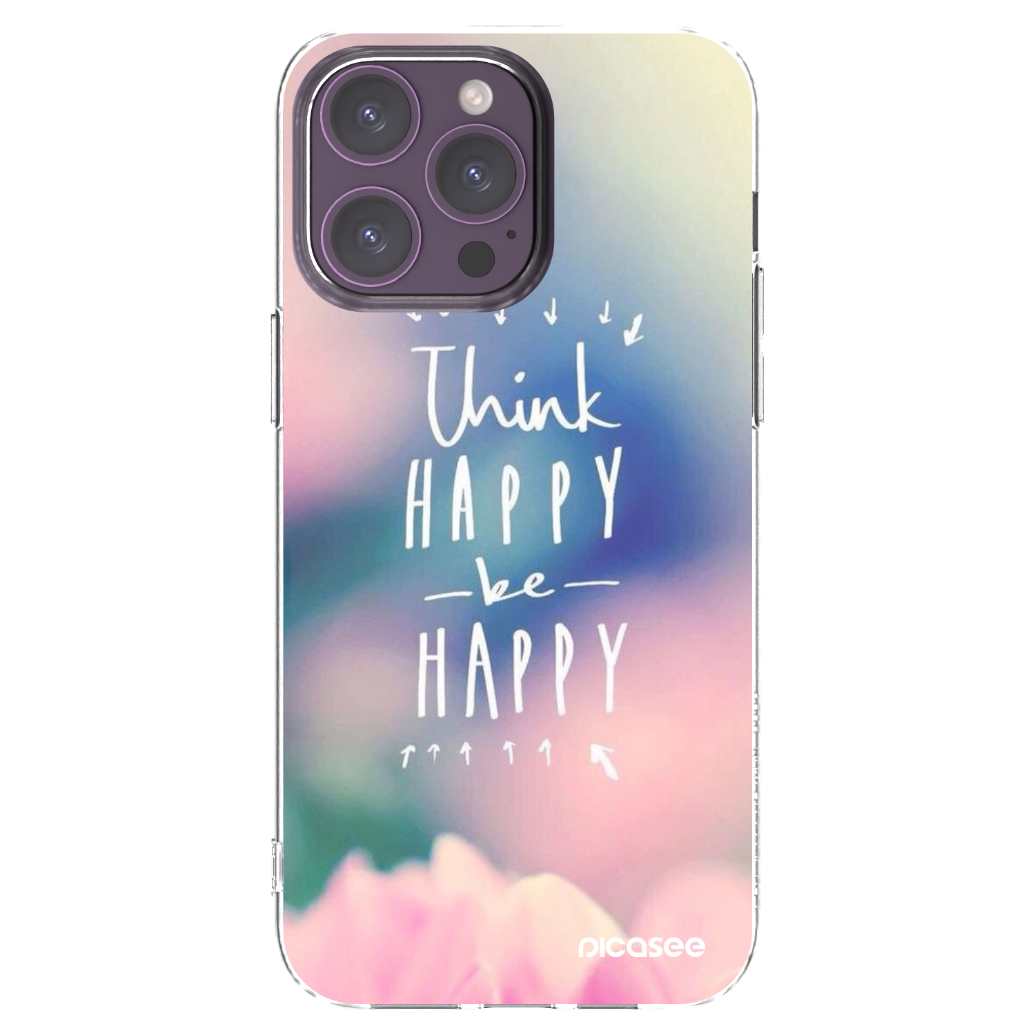 Picasee διαφανής θήκη σιλικόνης Apple iPhone 14 Pro Max - Think happy be happy