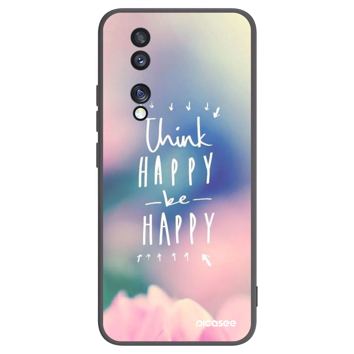 Picasee Μαύρη θήκη σιλικόνης για Honor 70 - Think happy be happy