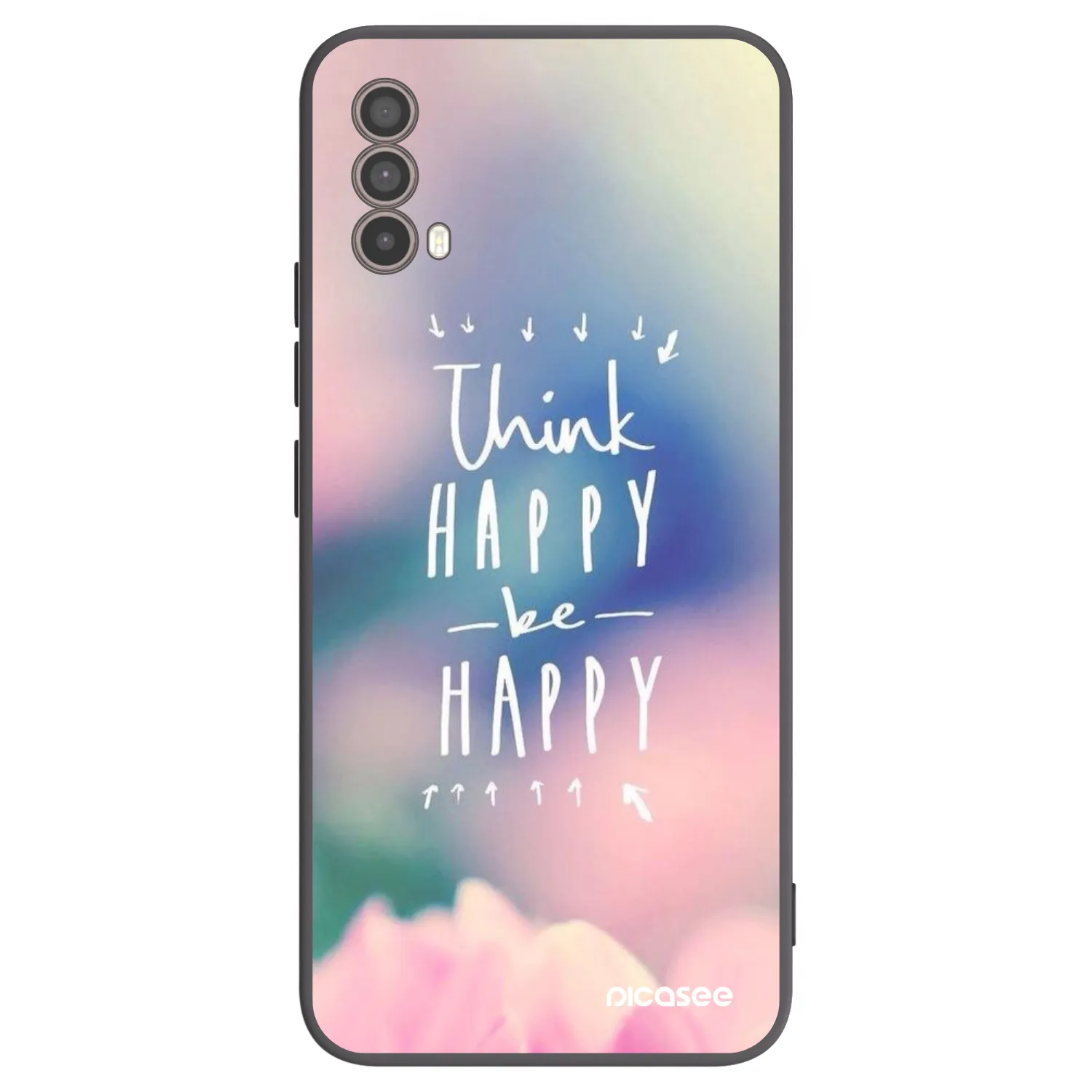 Picasee Μαύρη θήκη σιλικόνης για Motorola Moto E40 - Think happy be happy