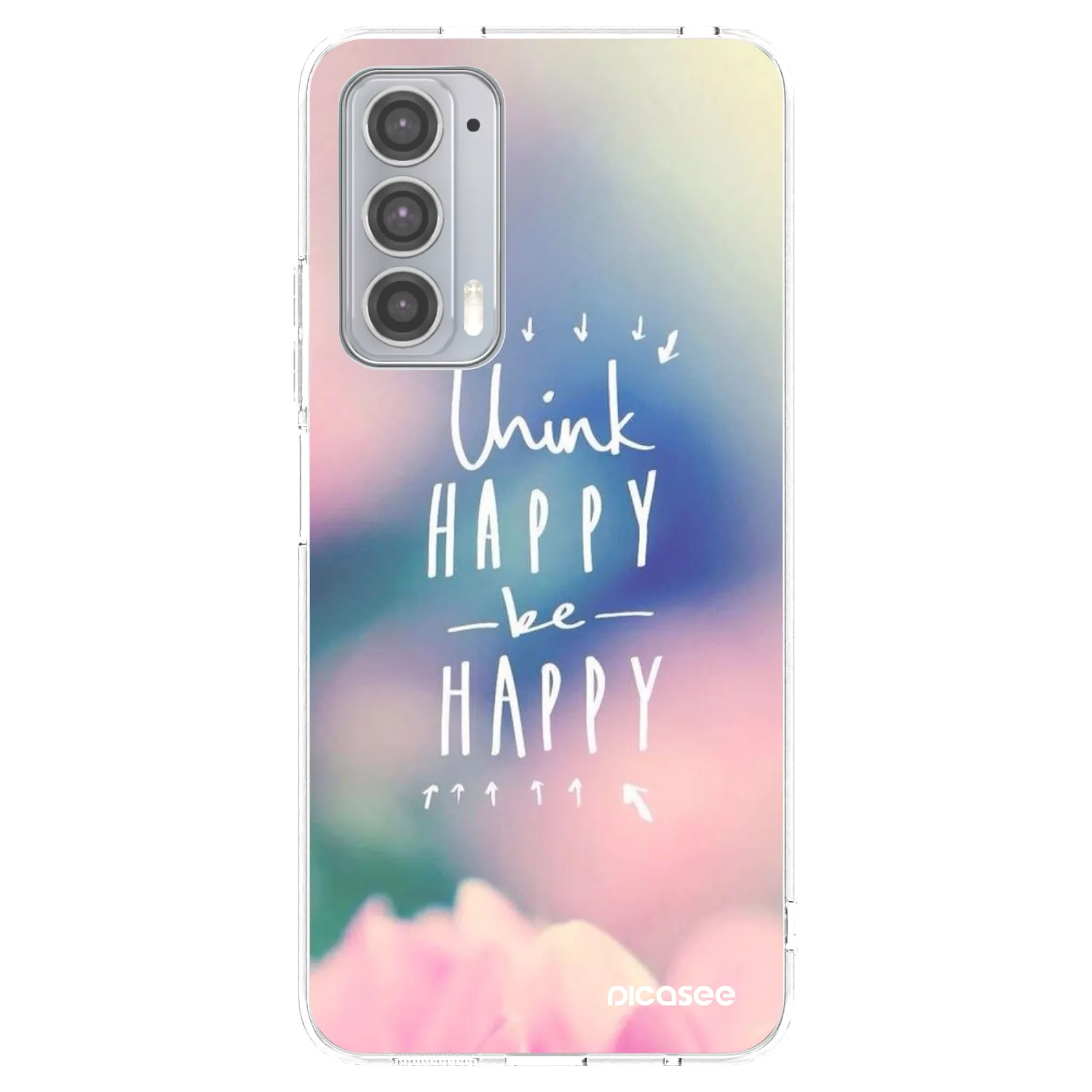 Picasee διαφανής θήκη σιλικόνης Motorola Edge 20 - Think happy be happy