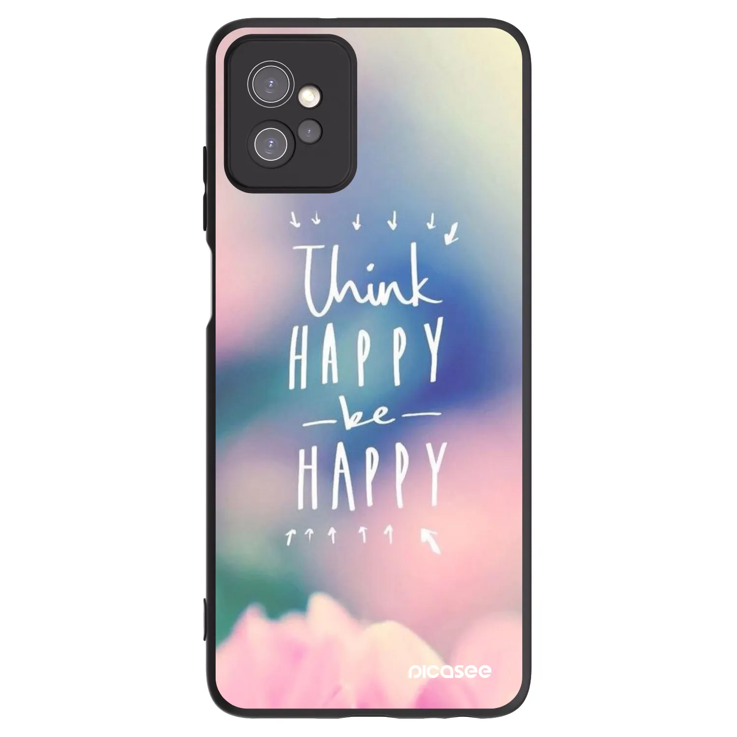 Picasee Μαύρη θήκη σιλικόνης για Motorola Moto G32 - Think happy be happy