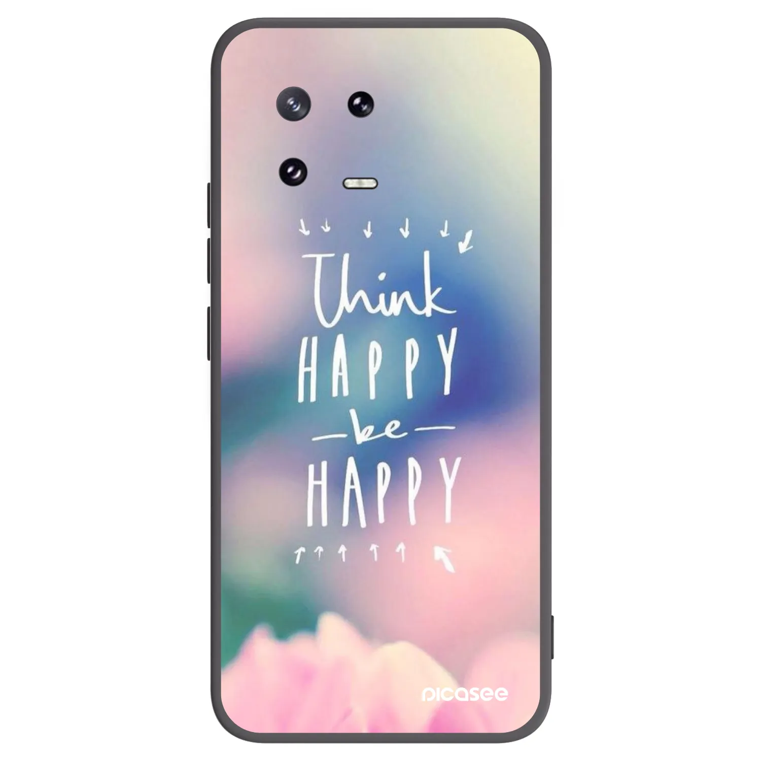 Picasee Μαύρη θήκη σιλικόνης για Xiaomi 13 Pro - Think happy be happy