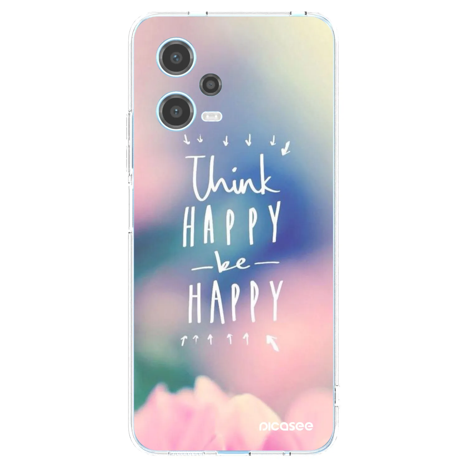 Picasee διαφανής θήκη σιλικόνης Xiaomi Redmi Note 12 5G - Think happy be happy