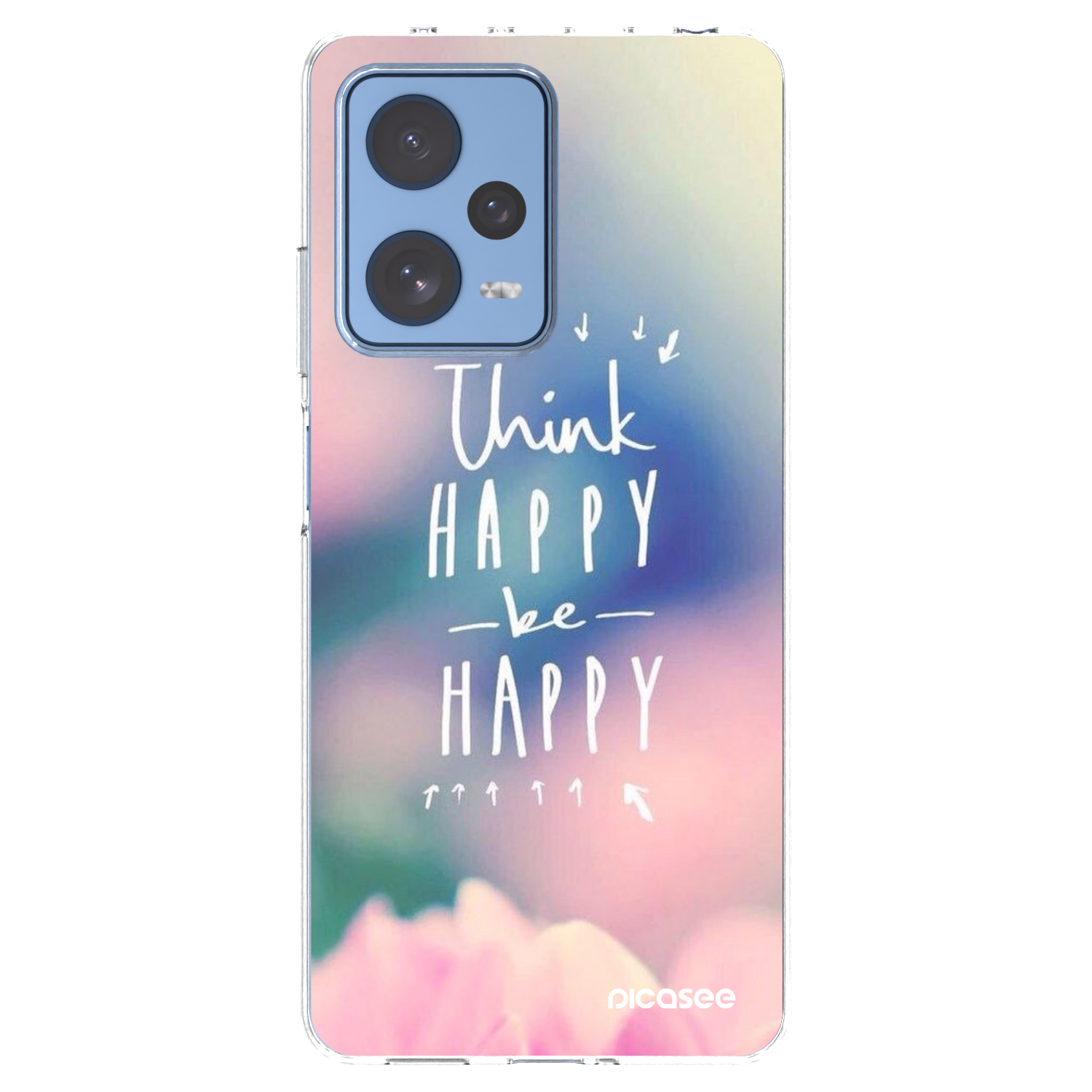 Picasee διαφανής θήκη σιλικόνης Xiaomi Redmi Note 12 Pro 5G - Think happy be happy