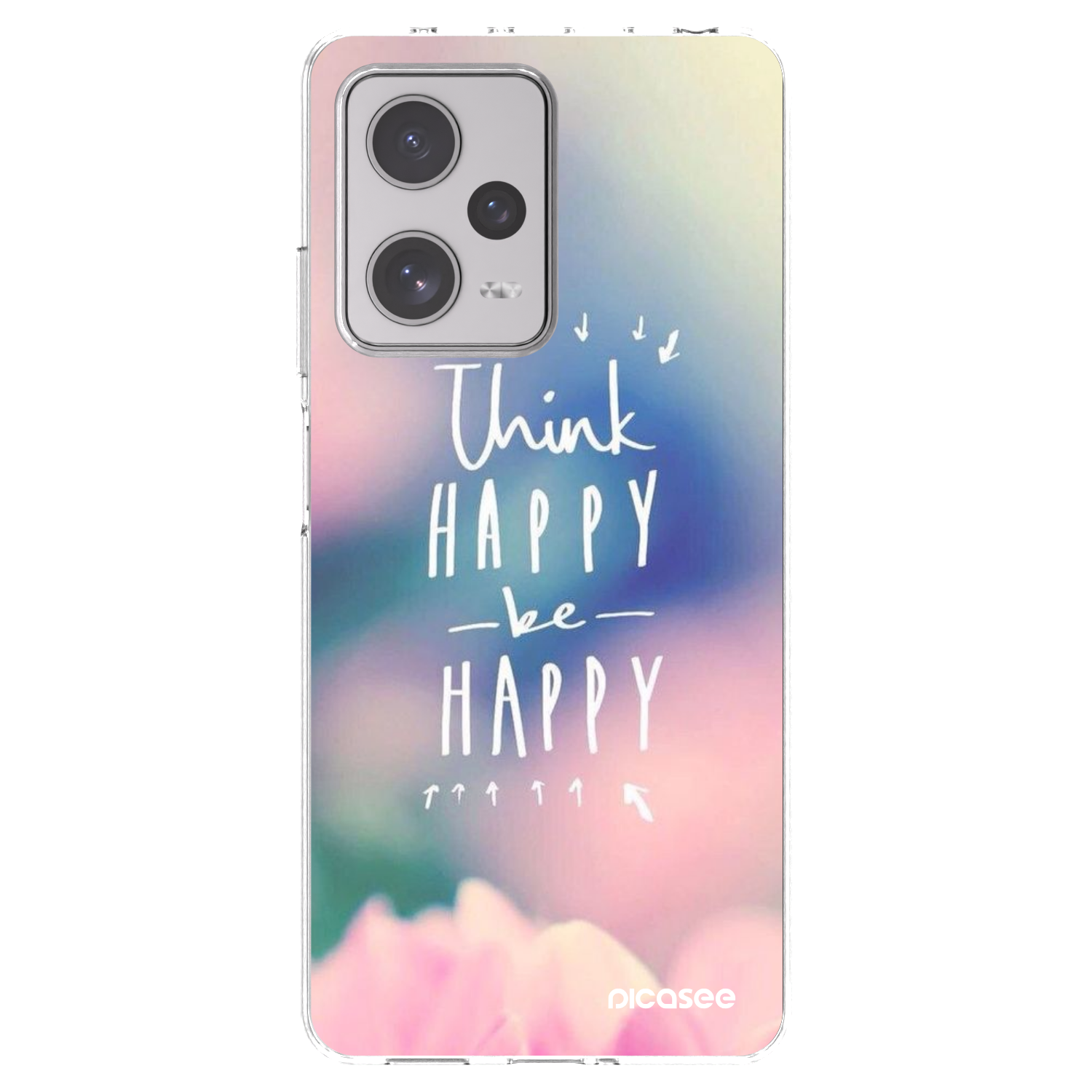 Picasee διαφανής θήκη σιλικόνης Xiaomi Redmi Note 12 Pro+ 5G - Think happy be happy