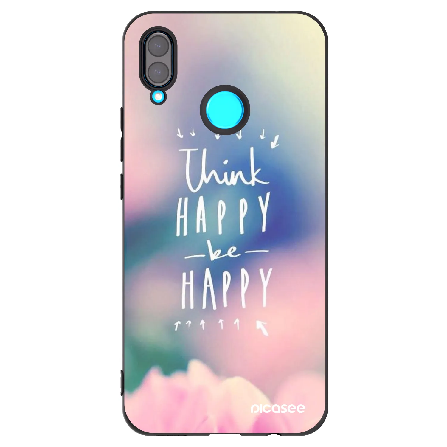 Picasee Μαύρη θήκη σιλικόνης για Huawei Nova 3i - Think happy be happy