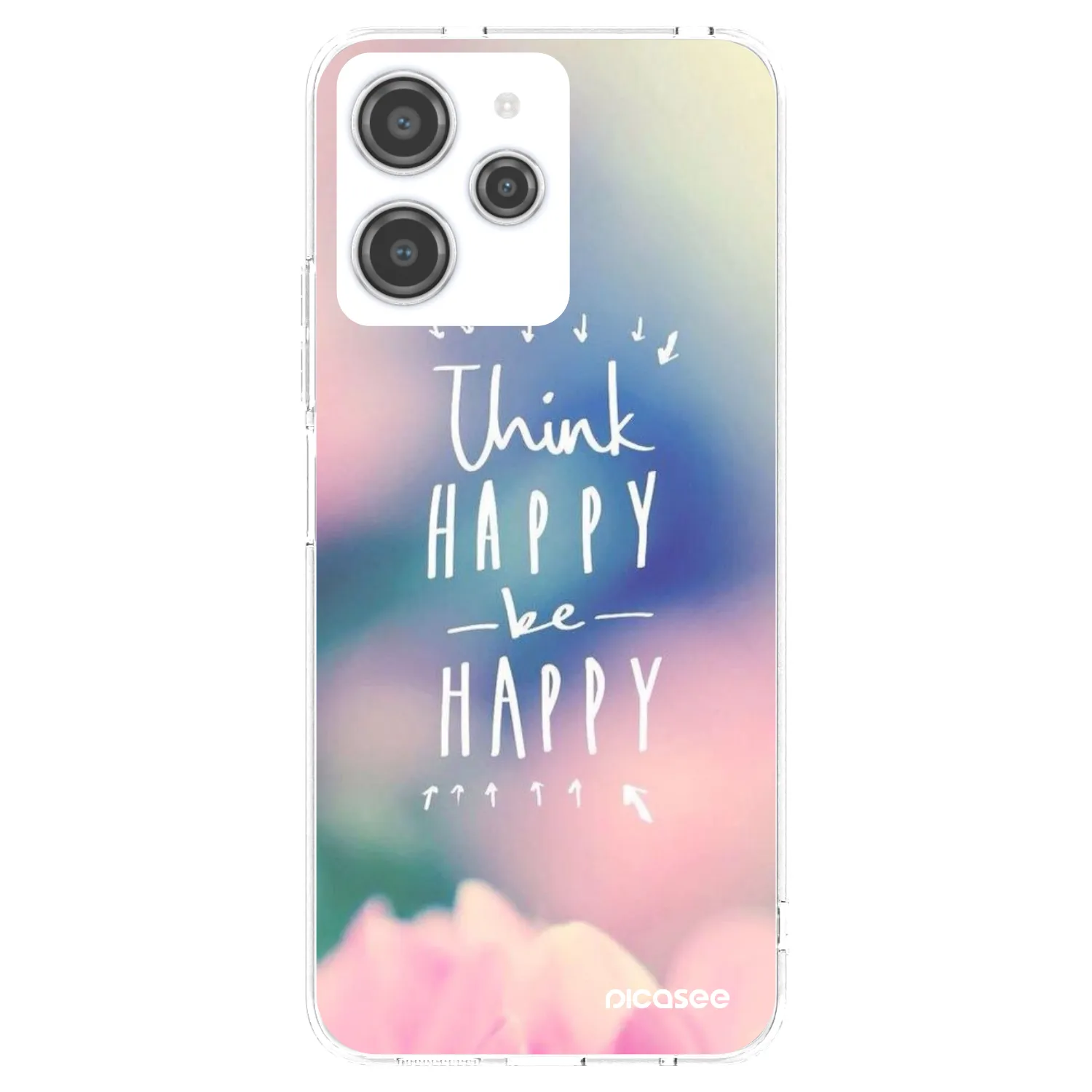 Picasee διαφανής θήκη σιλικόνης Xiaomi Redmi 12 4G - Think happy be happy