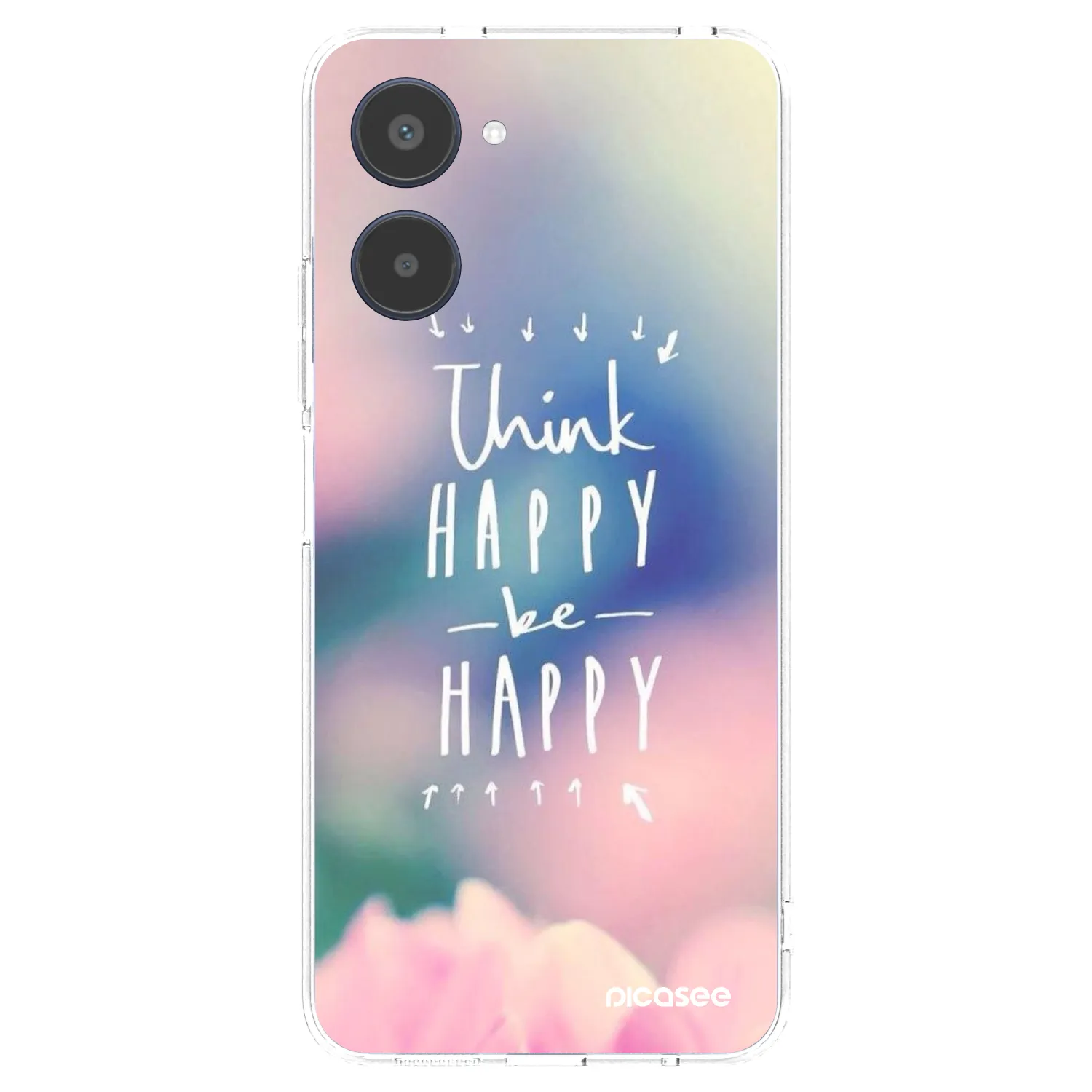 Picasee διαφανής θήκη σιλικόνης Realme 10 4G - Think happy be happy