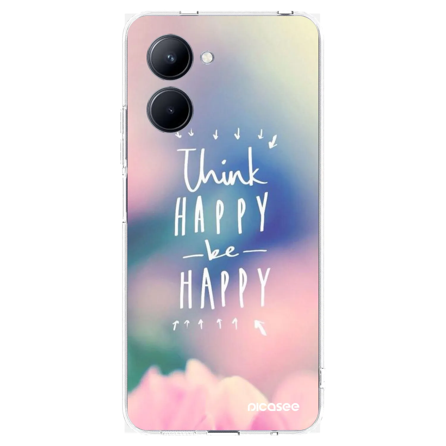 Picasee διαφανής θήκη σιλικόνης Realme C33 (2023) - Think happy be happy