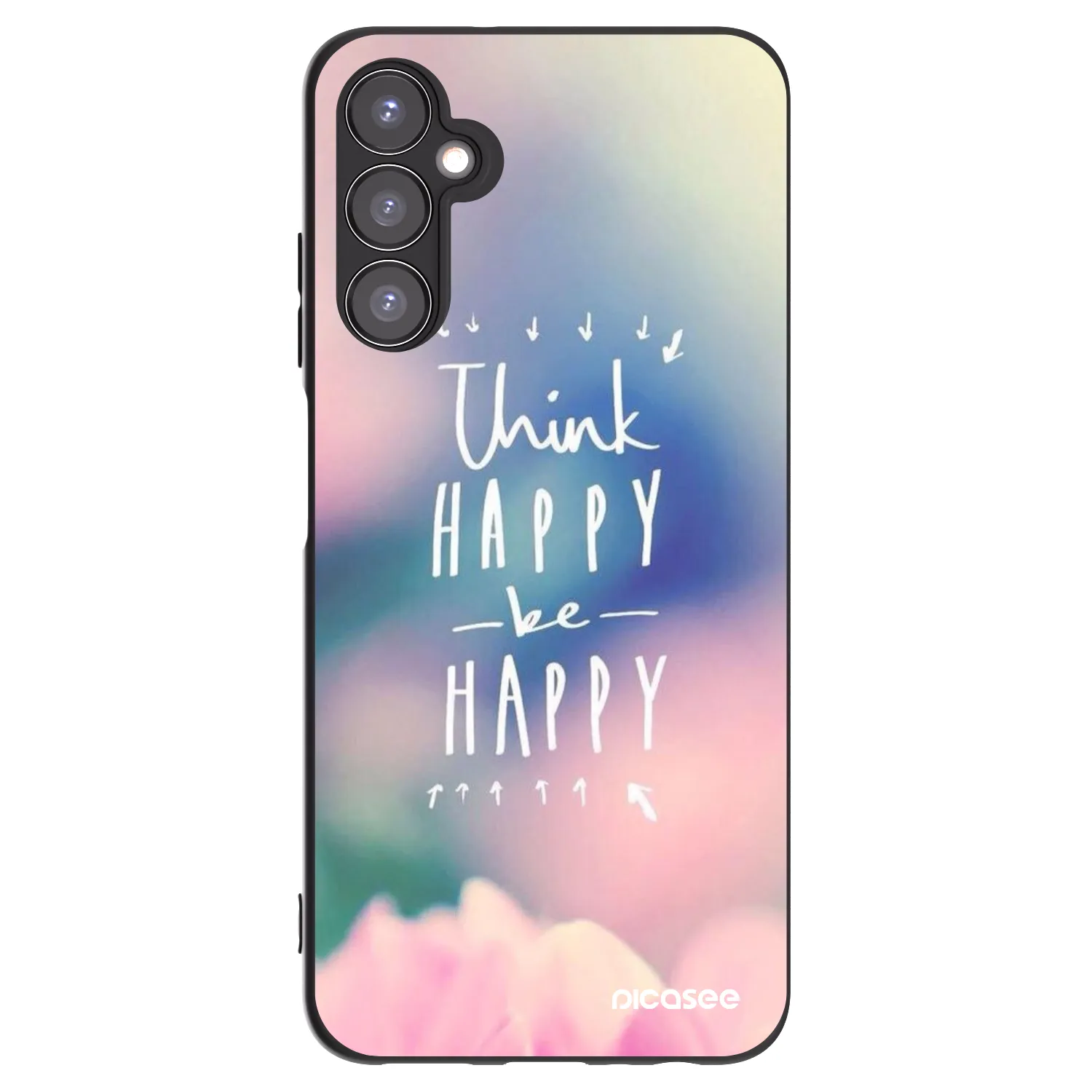 Picasee Μαύρη θήκη σιλικόνης για Samsung Galaxy A05s A057G - Think happy be happy