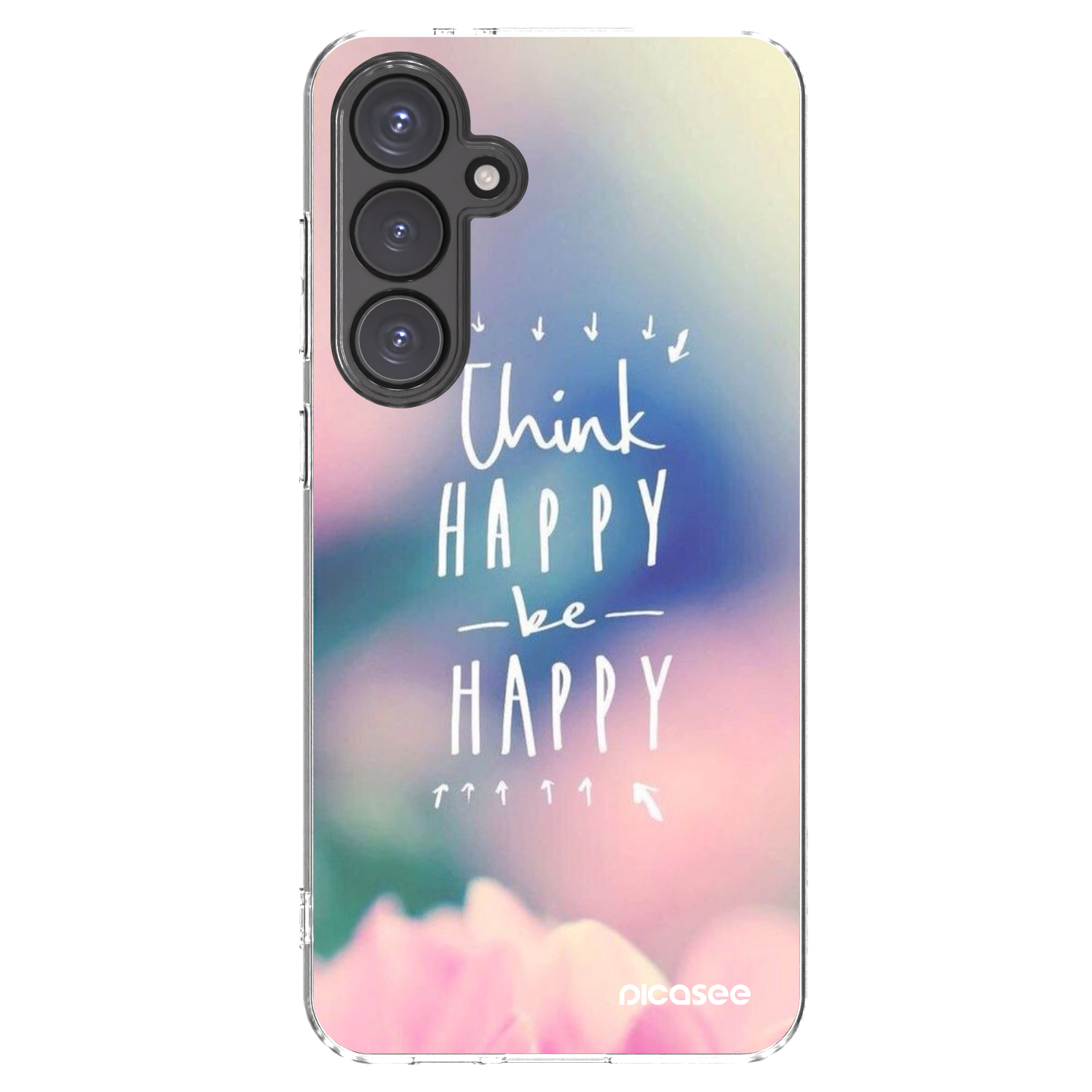 Picasee διαφανής θήκη σιλικόνης Samsung Galaxy S24 FE S721B - Think happy be happy