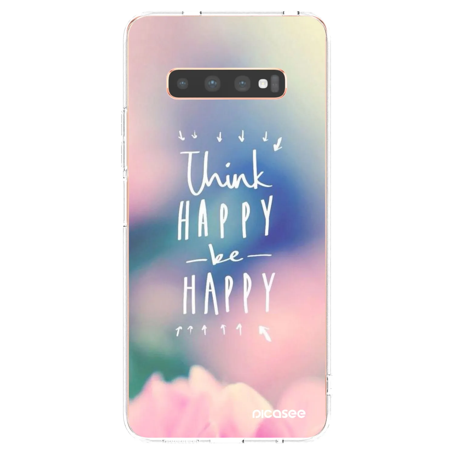 Picasee διαφανής θήκη σιλικόνης Samsung Galaxy S10 Plus G975 - Think happy be happy