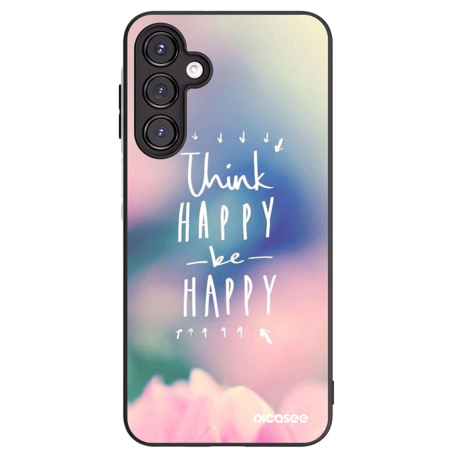 Picasee Μαύρη θήκη σιλικόνης για Samsung Galaxy A16 5G - Think happy be happy