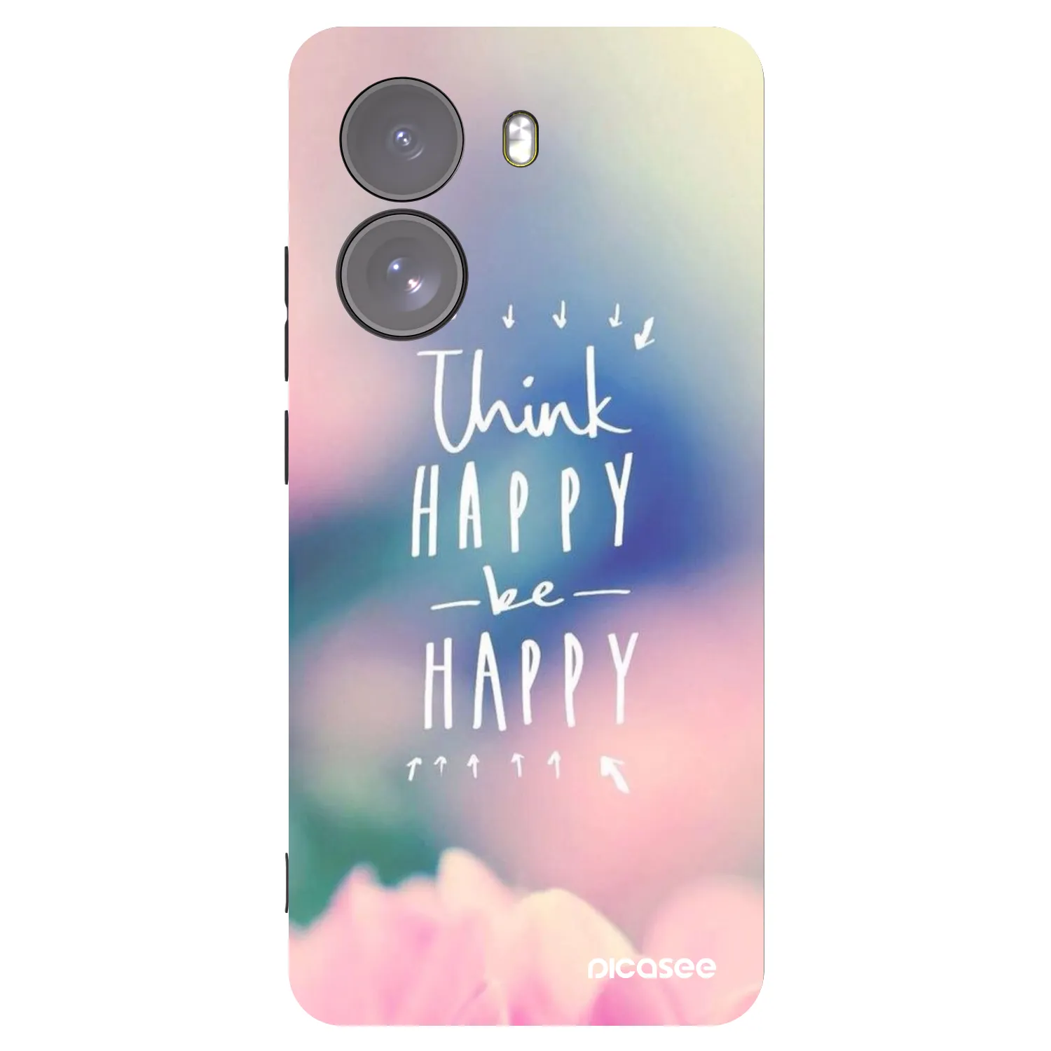 Picasee Μαύρη θήκη σιλικόνης για Xiaomi Poco X7 - Think happy be happy