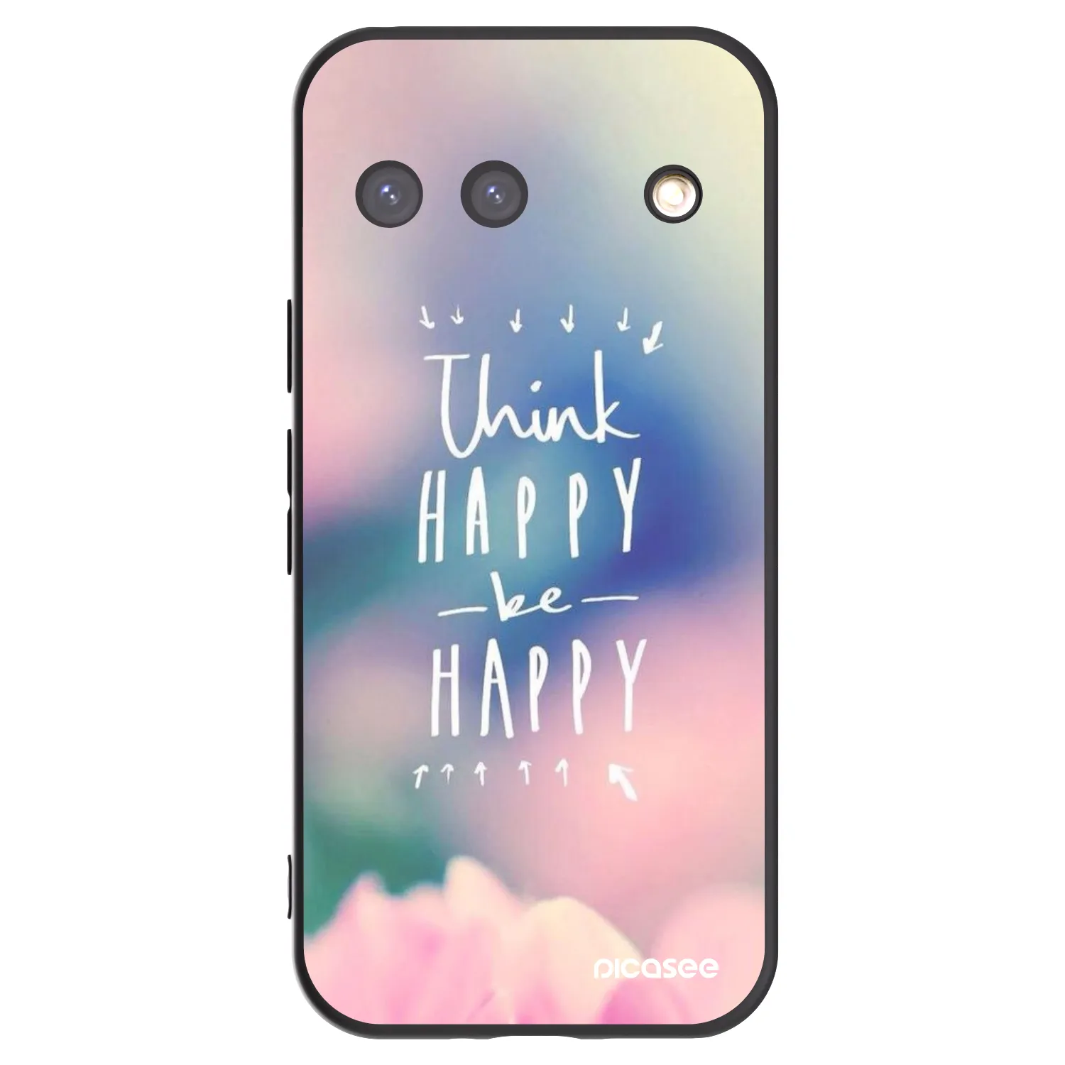 Picasee Μαύρη θήκη σιλικόνης για Google Pixel 9 - Think happy be happy