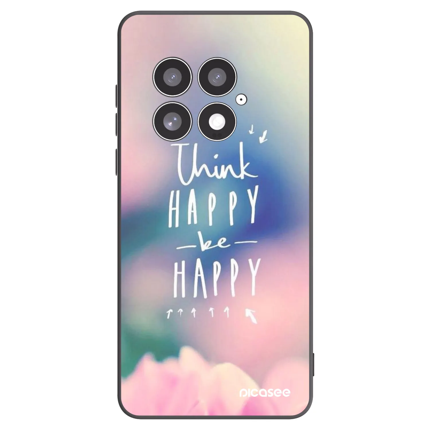 Picasee Μαύρη θήκη σιλικόνης για OnePlus 13 5G - Think happy be happy