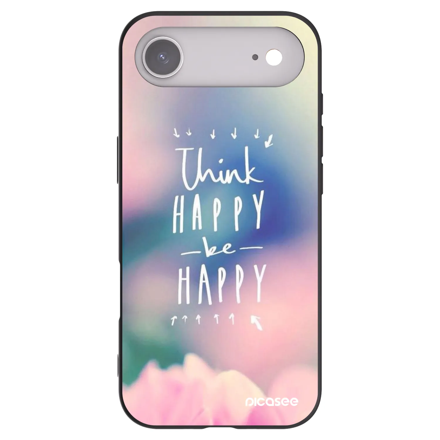 Picasee Μαύρη θήκη σιλικόνης για Apple iPhone Air - Think happy be happy