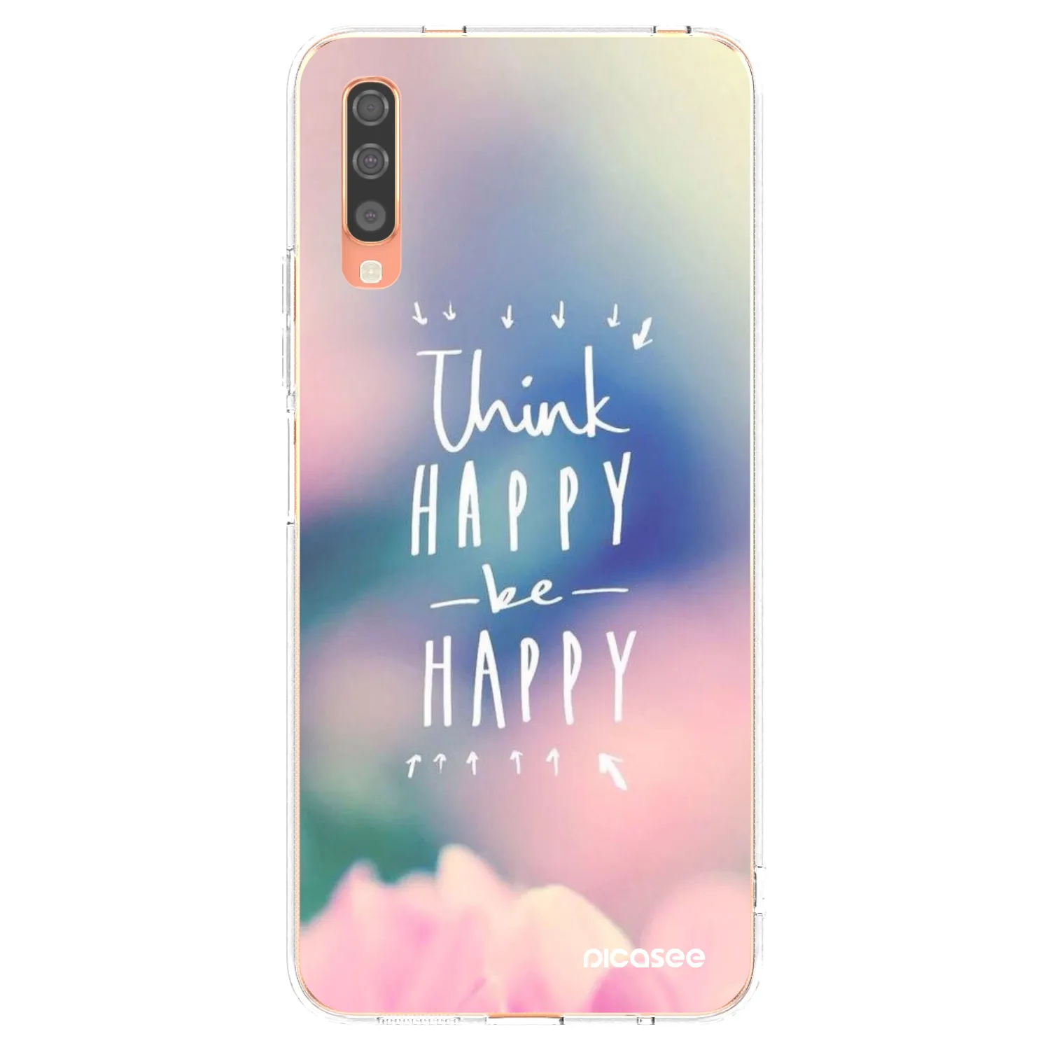 Picasee διαφανής θήκη σιλικόνης Samsung Galaxy A70 A705F - Think happy be happy