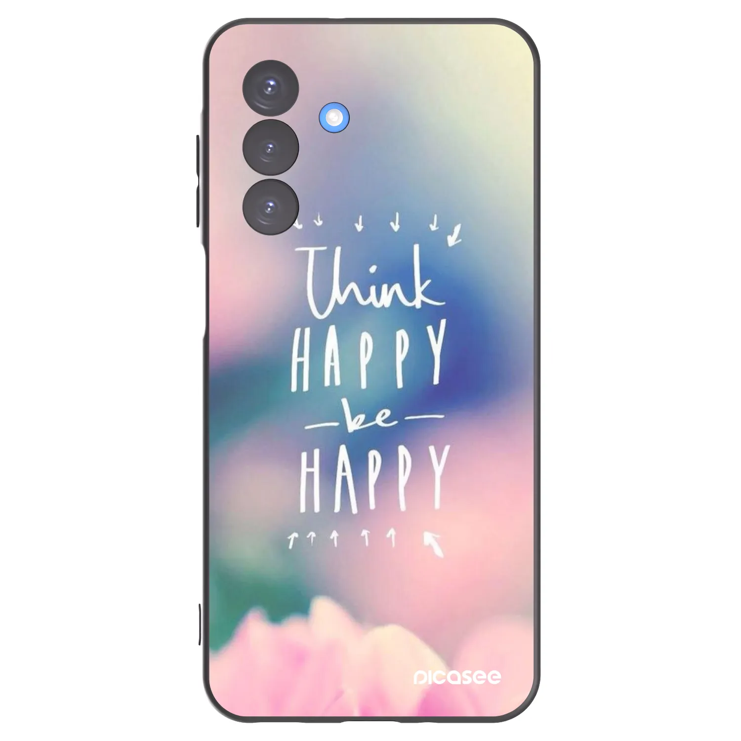 Picasee Μαύρη θήκη σιλικόνης για Samsung Galaxy A17 5G - Think happy be happy