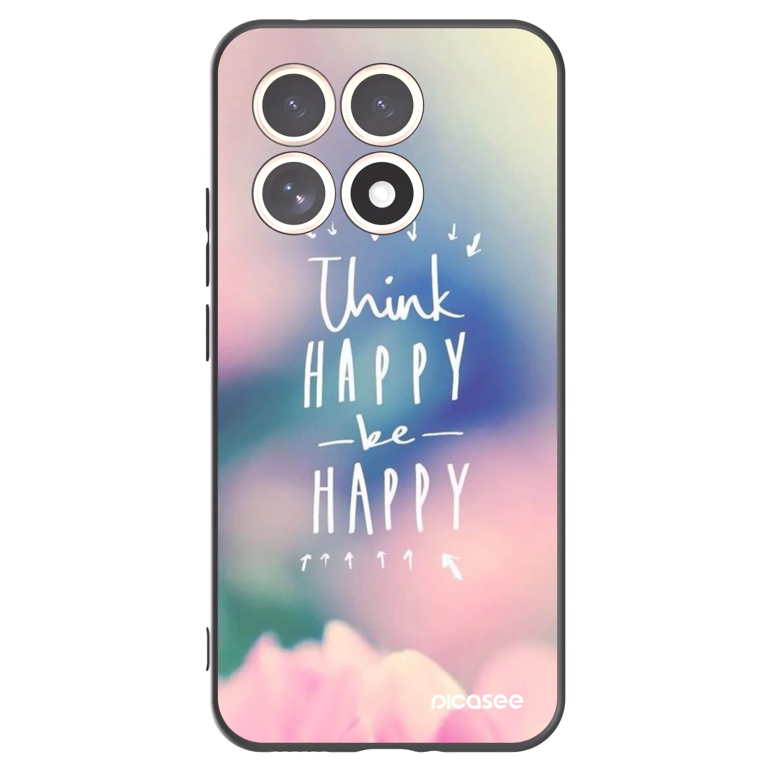 Picasee Μαύρη θήκη σιλικόνης για Xiaomi 15T - Think happy be happy