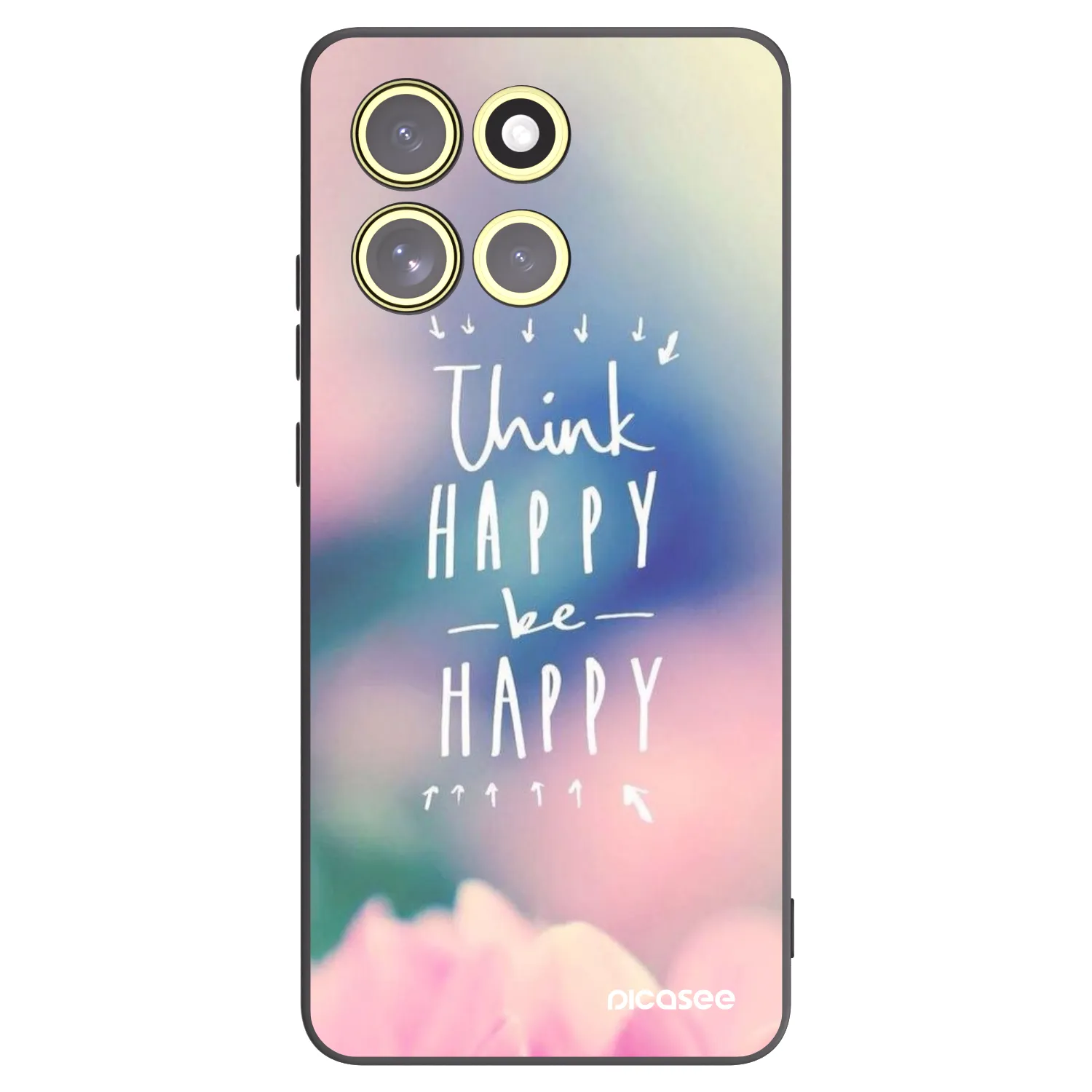 Picasee Μαύρη θήκη σιλικόνης για Motorola Moto G86 Power 5G - Think happy be happy