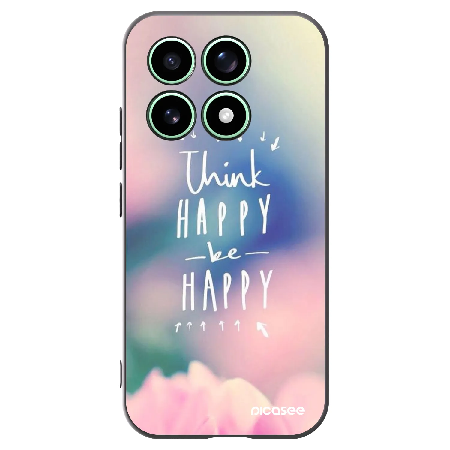 Picasee Μαύρη θήκη σιλικόνης για Xiaomi 17 - Think happy be happy