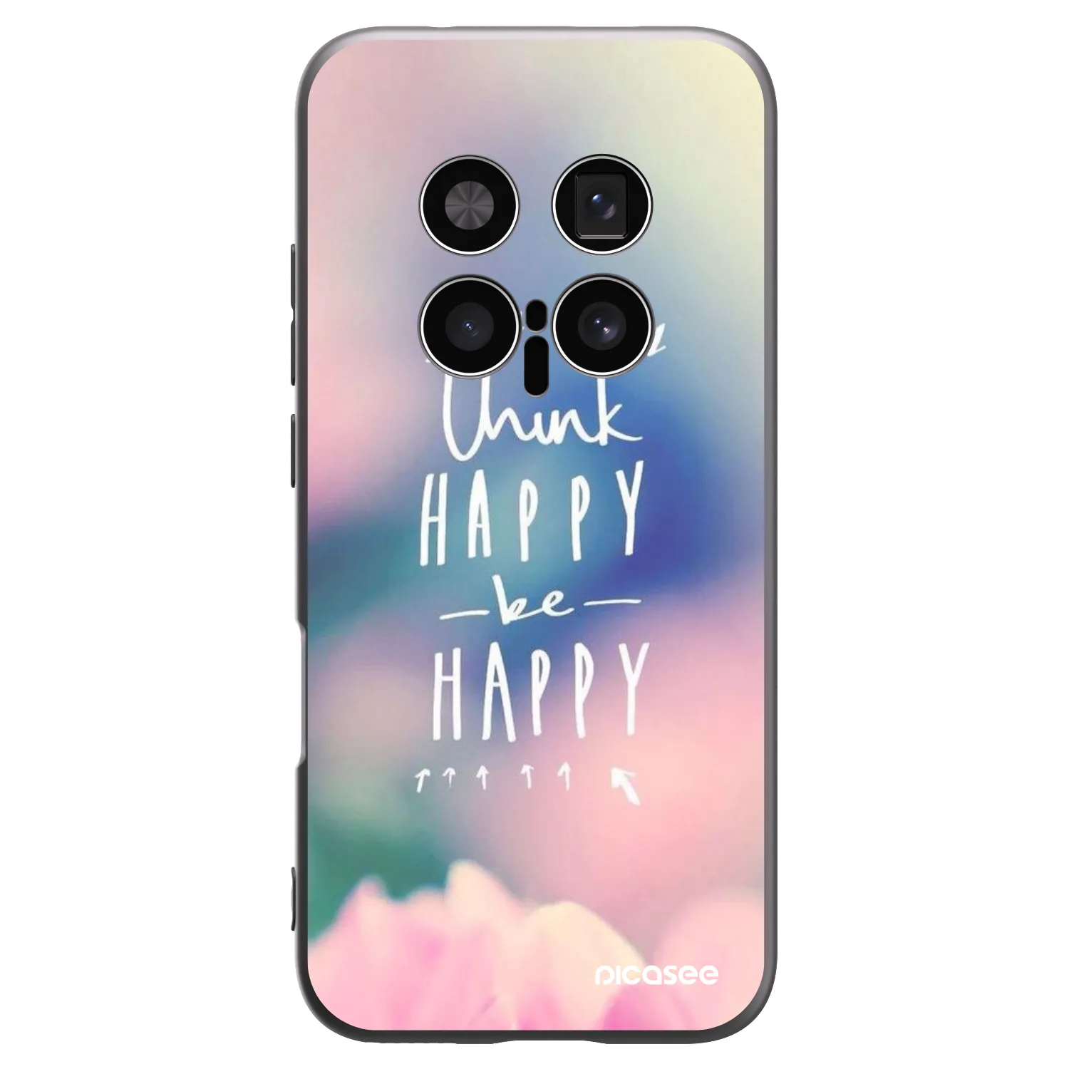 Picasee Μαύρη θήκη σιλικόνης για Honor Magic8 Pro 5G - Think happy be happy