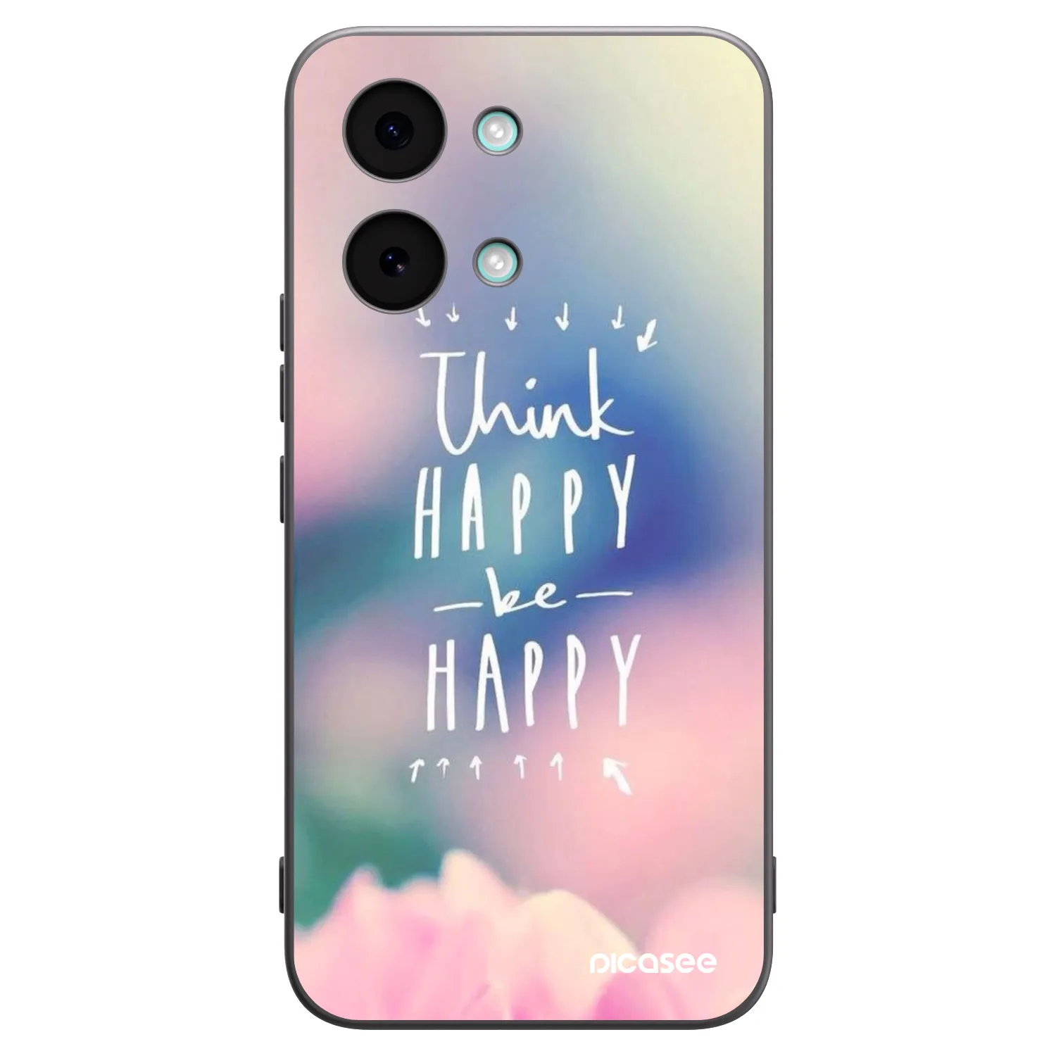 Picasee Μαύρη θήκη σιλικόνης για Xiaomi Poco X8 Pro Max - Think happy be happy