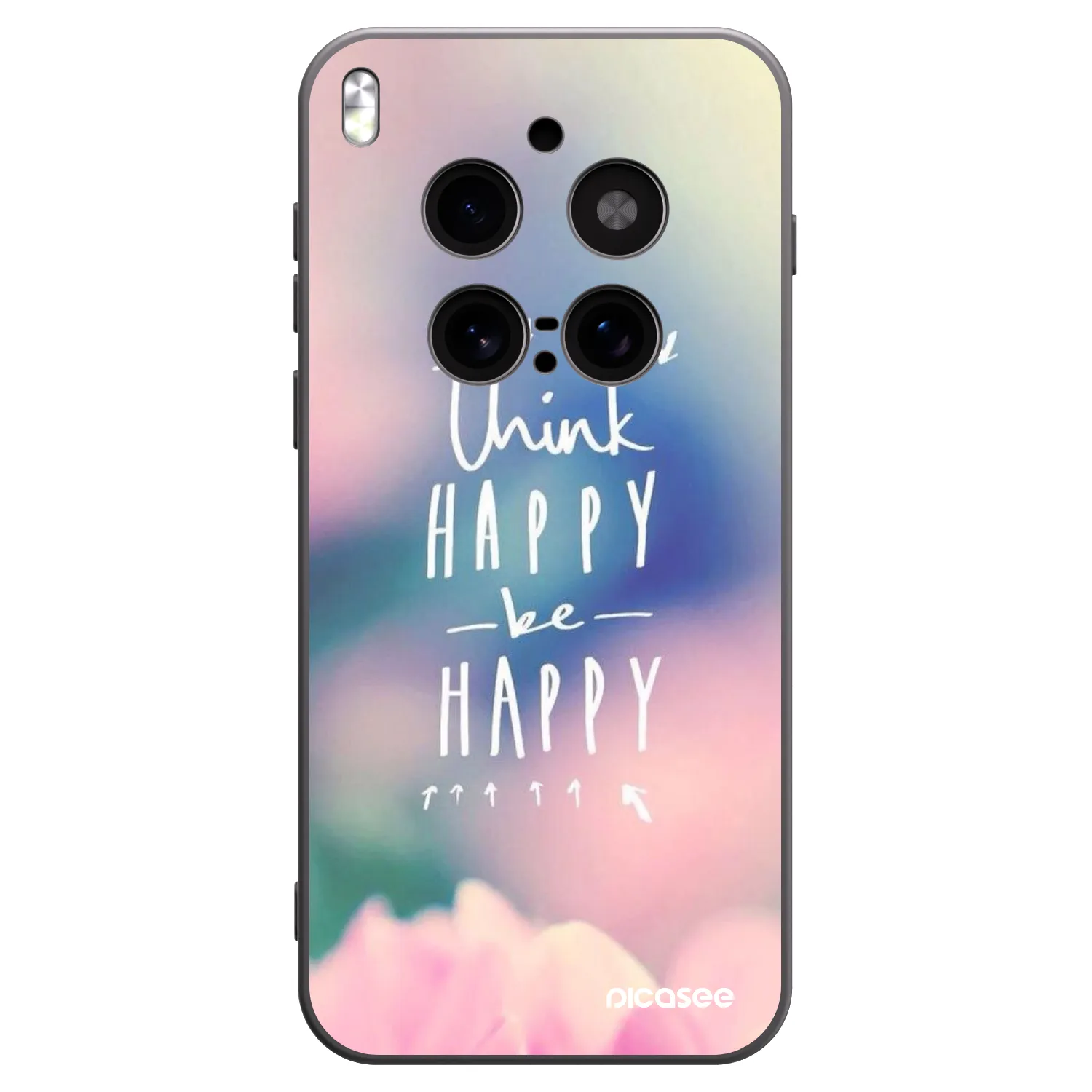 Picasee Μαύρη θήκη σιλικόνης για Vivo X300 Pro - Think happy be happy