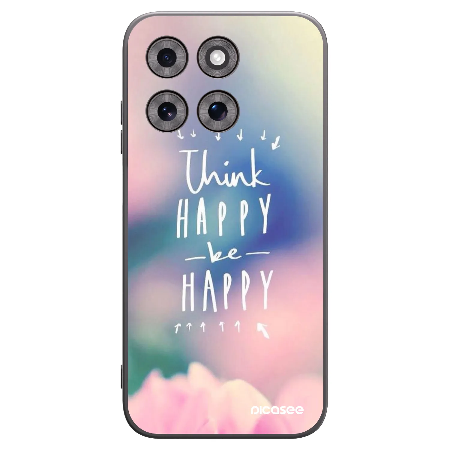Picasee Μαύρη θήκη σιλικόνης για Motorola Moto G77 - Think happy be happy