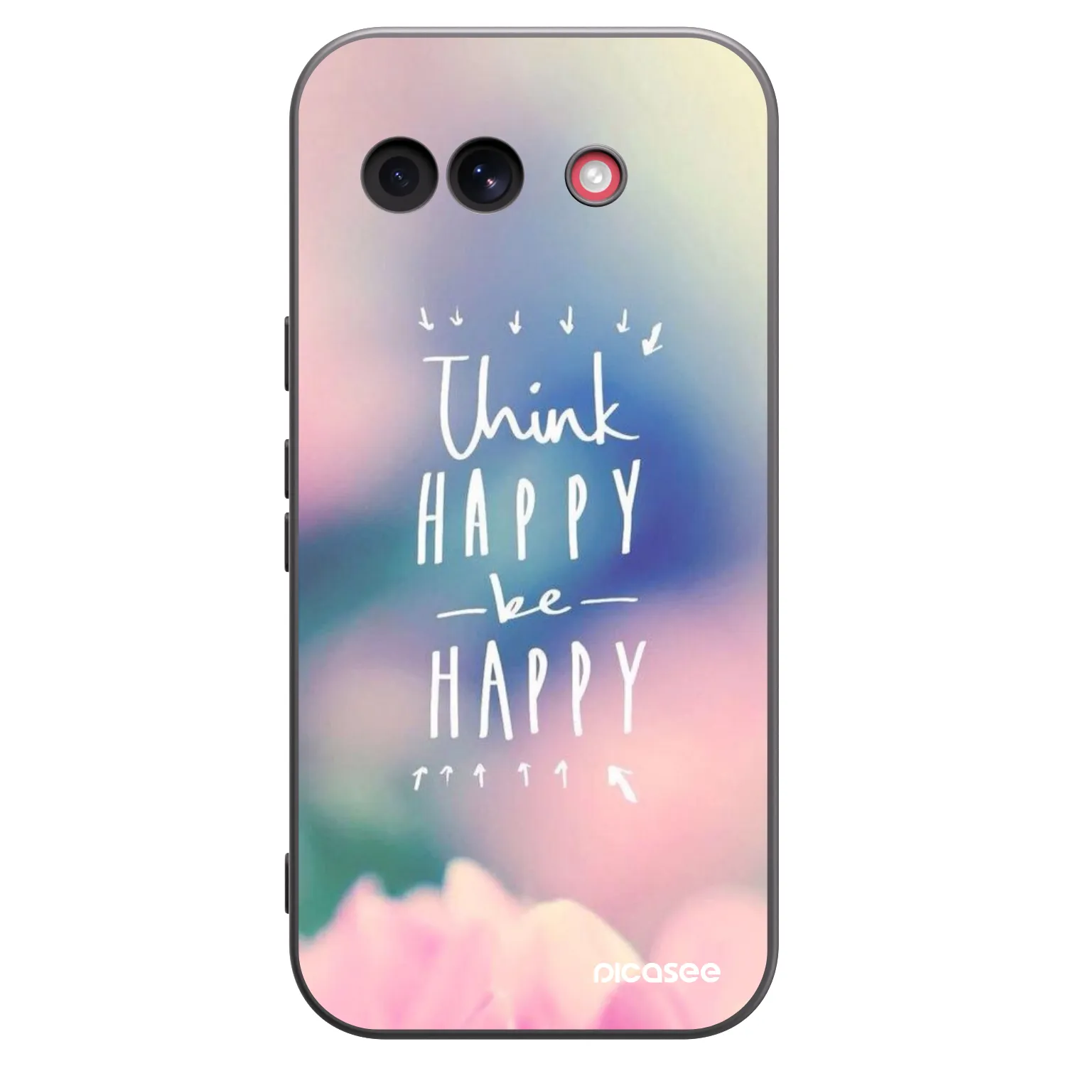 Picasee Μαύρη θήκη σιλικόνης για Google Pixel 10a - Think happy be happy