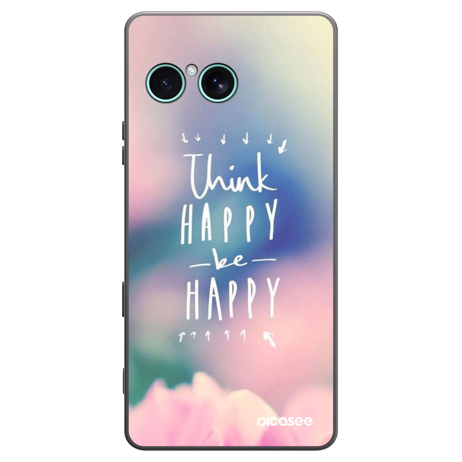 Picasee Μαύρη θήκη σιλικόνης για Sony Xperia 10 VII - Think happy be happy