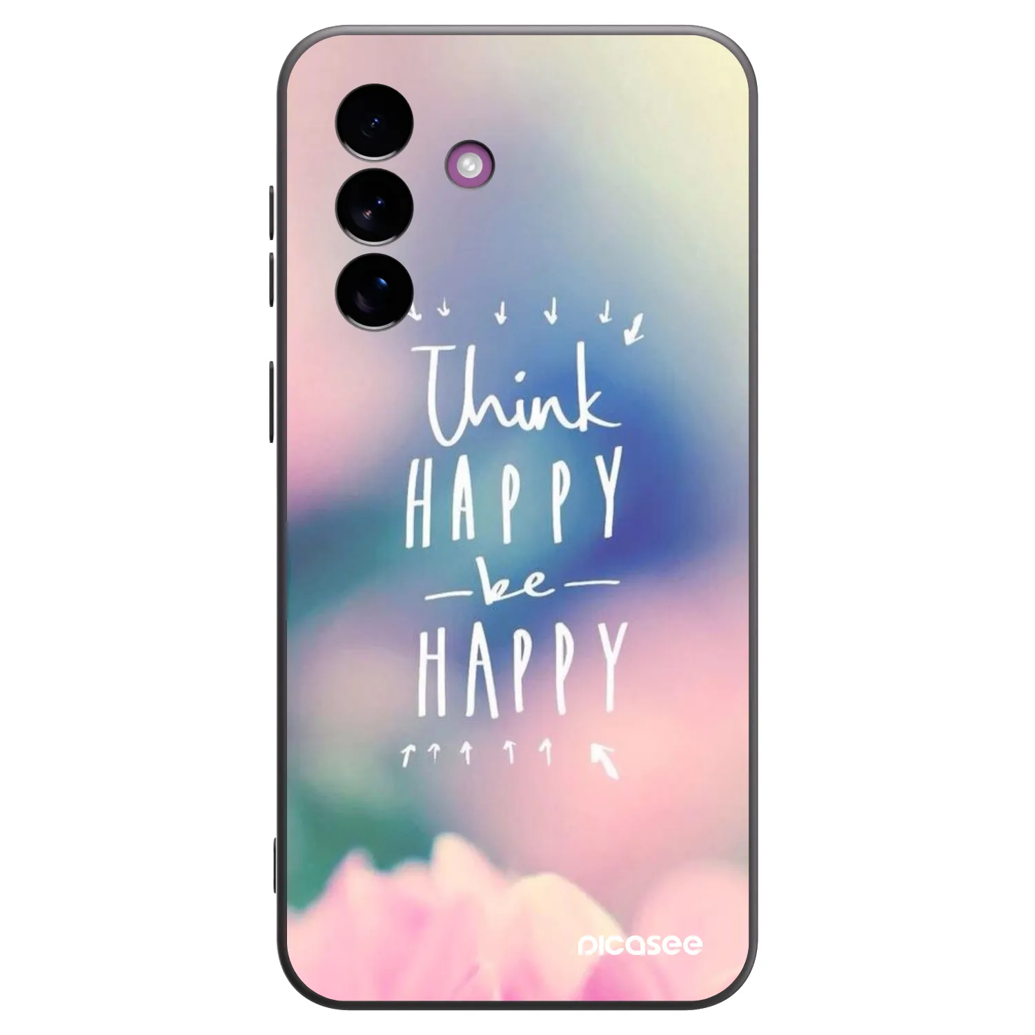 Picasee Μαύρη θήκη σιλικόνης για Samsung Galaxy A37 - Think happy be happy