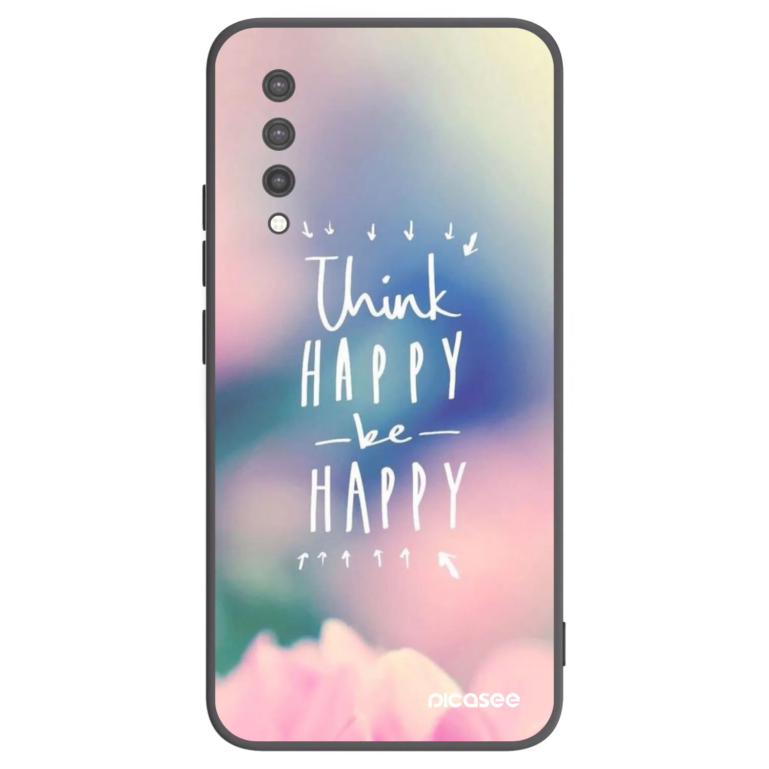 Picasee Μαύρη θήκη σιλικόνης για Xiaomi Mi 9 Lite - Think happy be happy