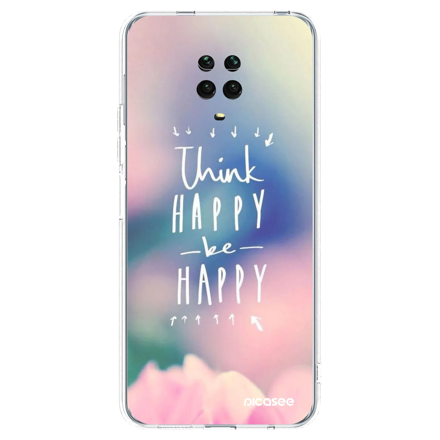 Picasee διαφανής θήκη σιλικόνης Xiaomi Redmi Note 9 Pro - Think happy be happy