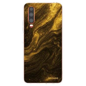 Picasee διαφανής θήκη σιλικόνης Huawei P30 - Black