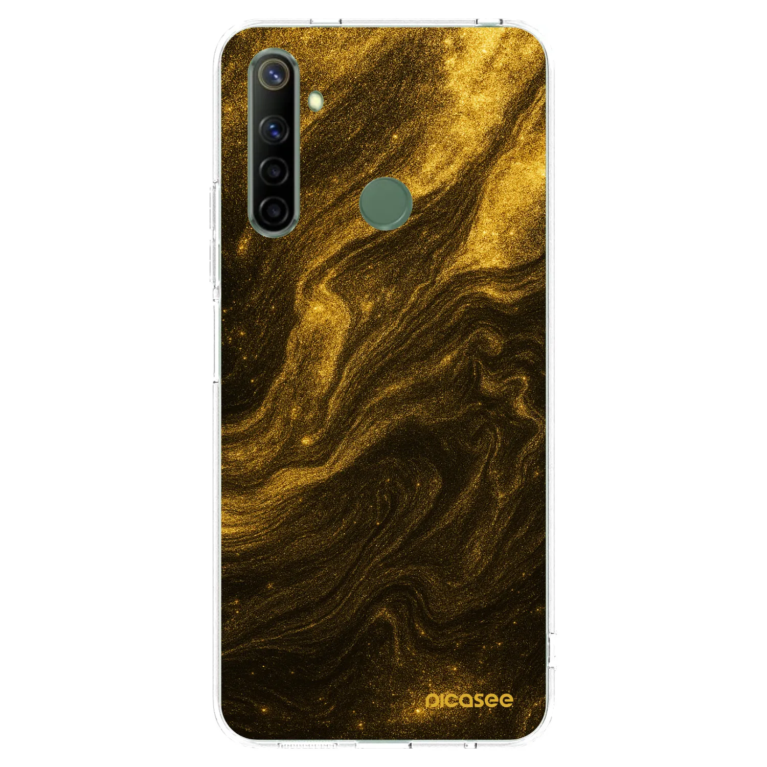 Picasee διαφανής θήκη σιλικόνης Realme 6i - Black
