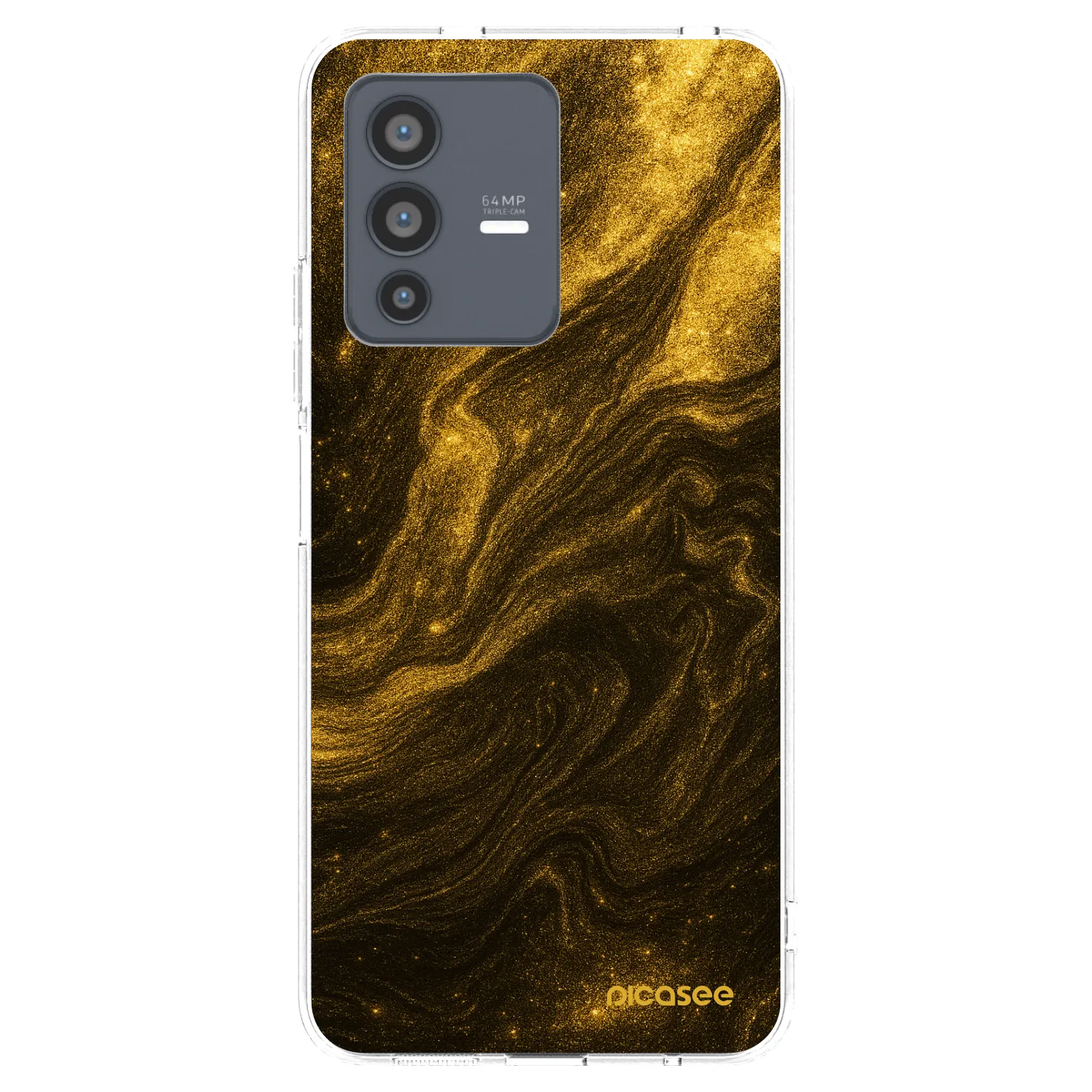 Picasee διαφανής θήκη σιλικόνης Vivo V23 5G - Black