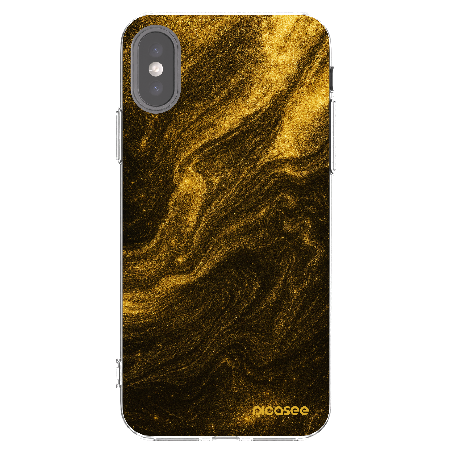 Picasee διαφανής θήκη σιλικόνης Apple iPhone X/XS - Black