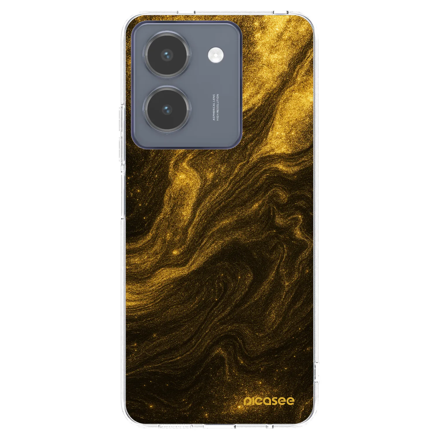 Picasee διαφανής θήκη σιλικόνης Vivo Y36 4G - Black